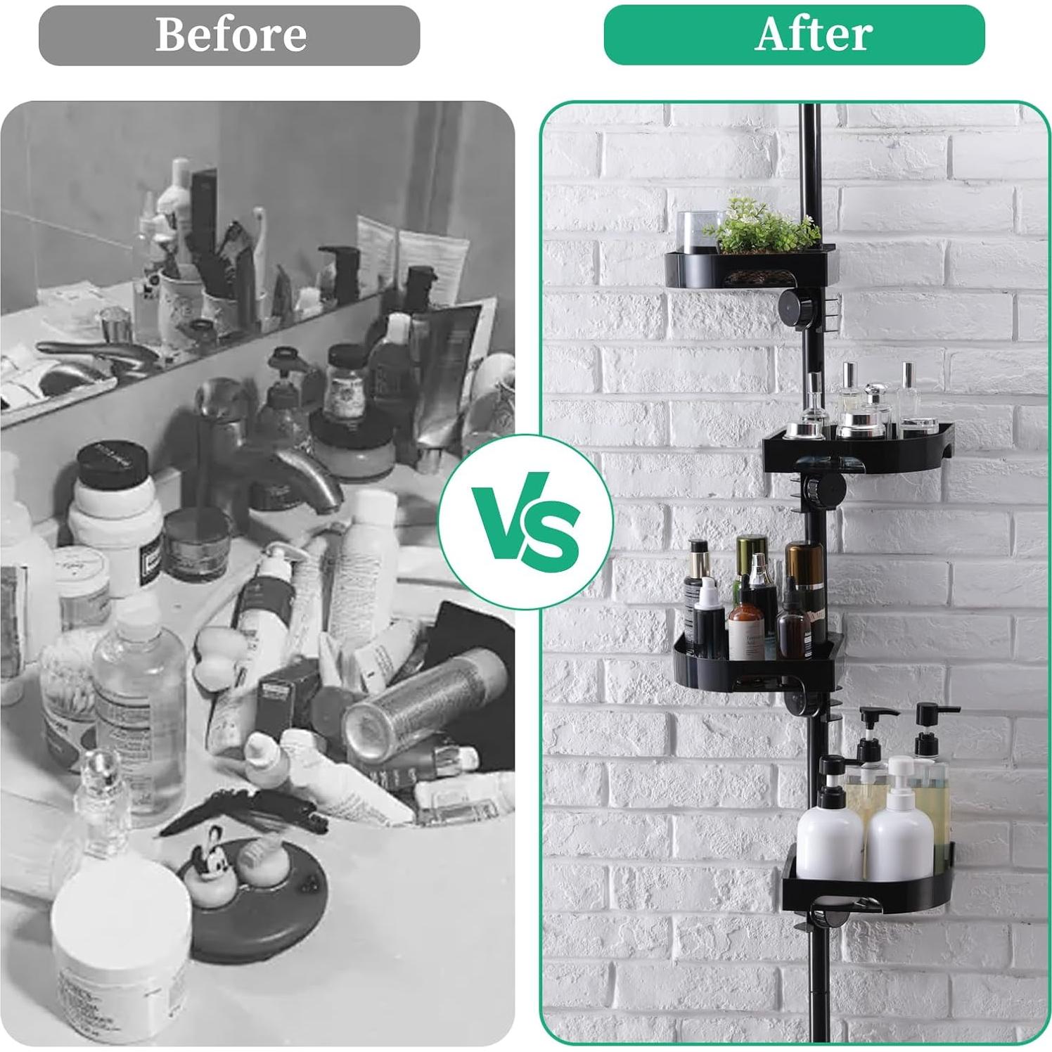 Organizador de Ducha de Esquina Shuang Qing 4 Niveles Ajustable