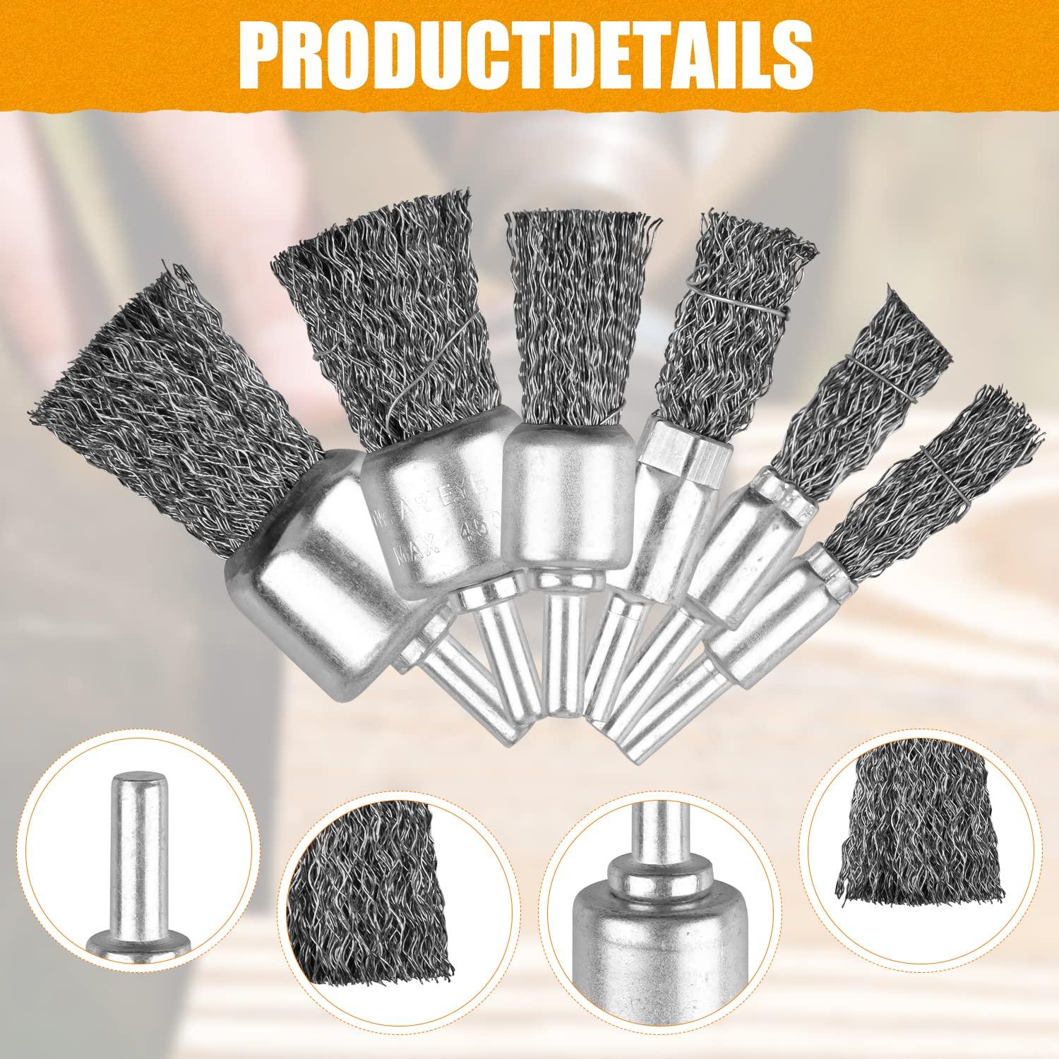 Juego de Cepillos de Alambre Crimpado Mixiflor 18 Piezas
