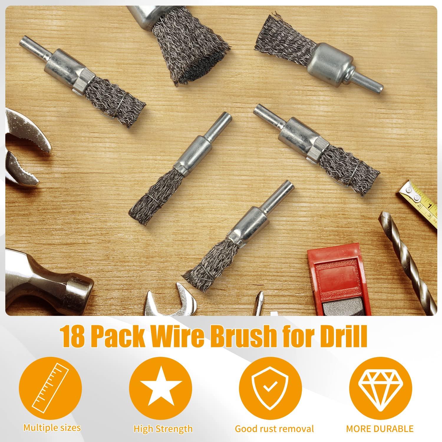 Juego de Cepillos de Alambre Crimpado Mixiflor 18 Piezas