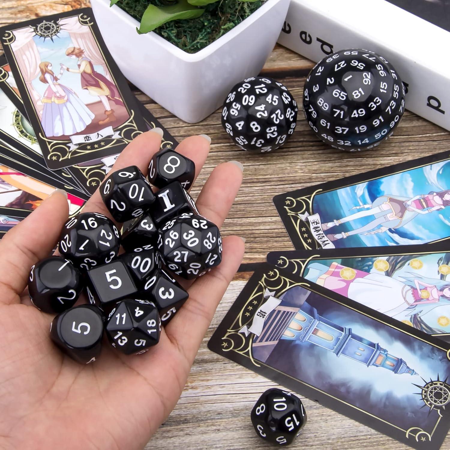 Dados Poliedricos AUSTOR 15 Piezas D3-D100 con Bolsa