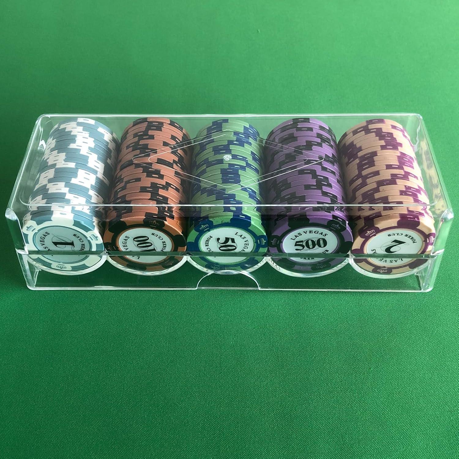 Soporte para Fichas de Póker YH Poker con Tapa Acrílica