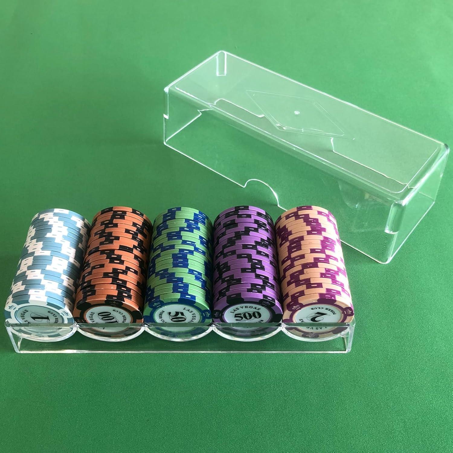 Soporte para Fichas de Póker YH Poker con Tapa Acrílica