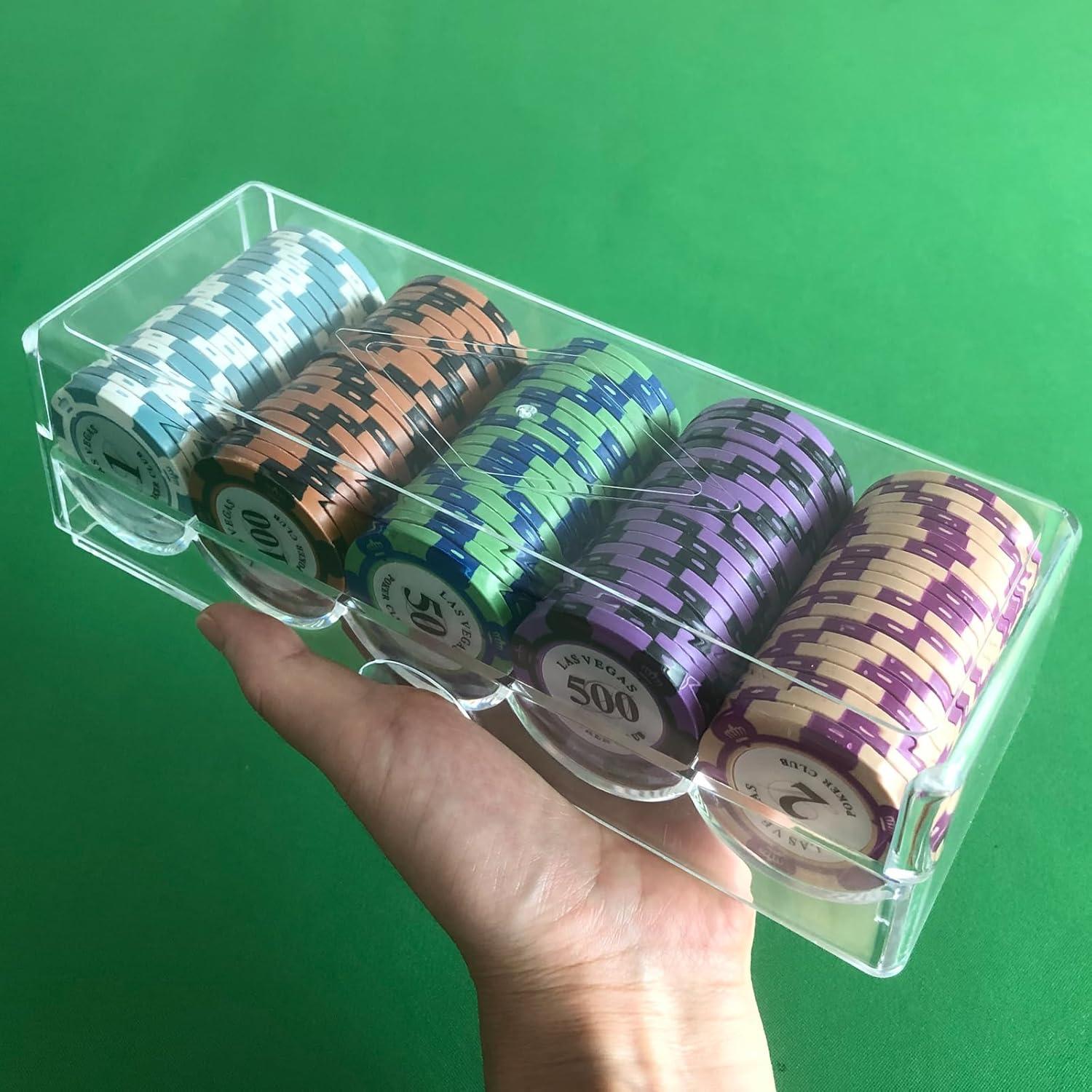 Soporte para Fichas de Póker YH Poker con Tapa Acrílica