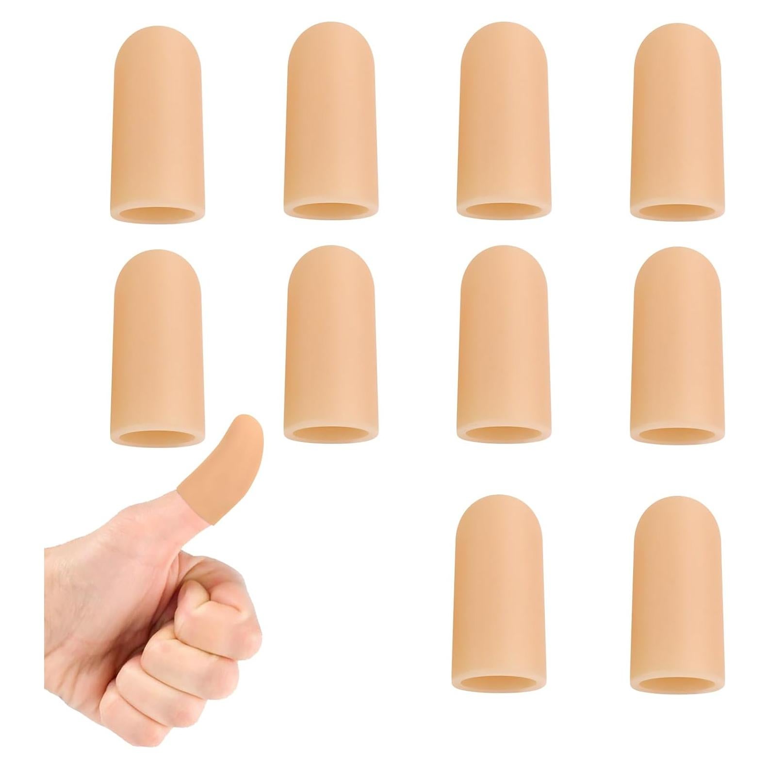Gel Finger Cots, Silicone Finger Protectors, Finger Sleeves Tip Protectors, Fingertip Bandages for Trigger Finger, Finger Arthritis, Finger Cracking, Hand Eczema Pain Relief