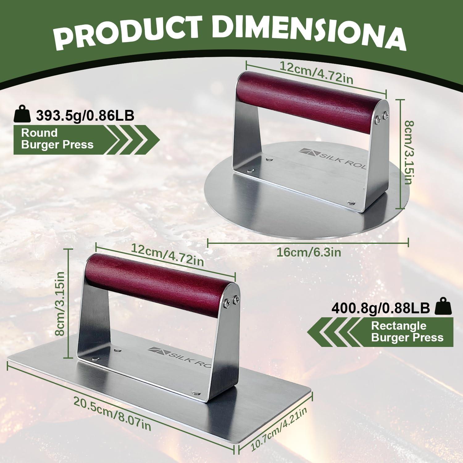 Prensa de Hamburguesas Acero Inoxidable SILK ROLL 21x16cm