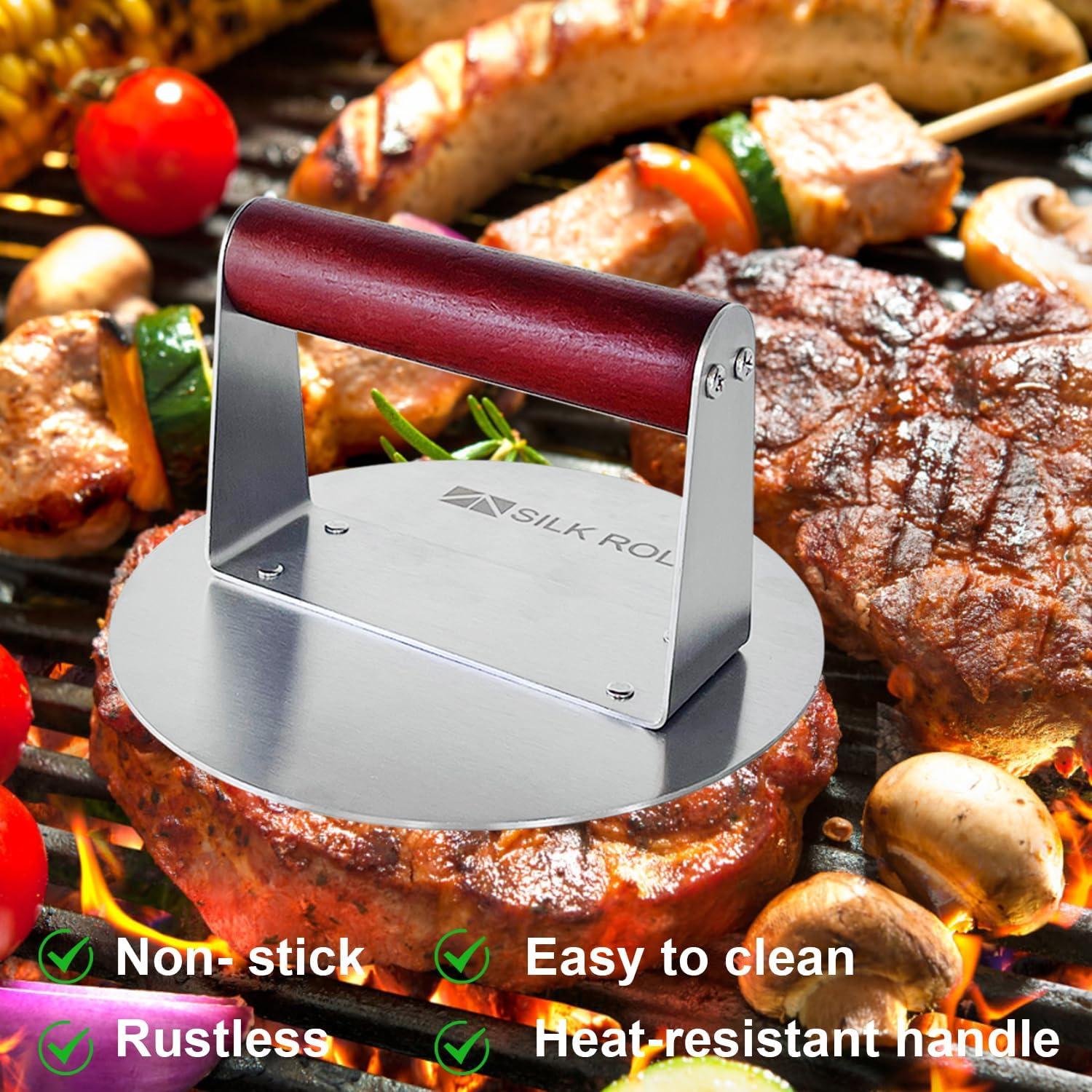 Prensa de Hamburguesas Acero Inoxidable SILK ROLL 21x16cm