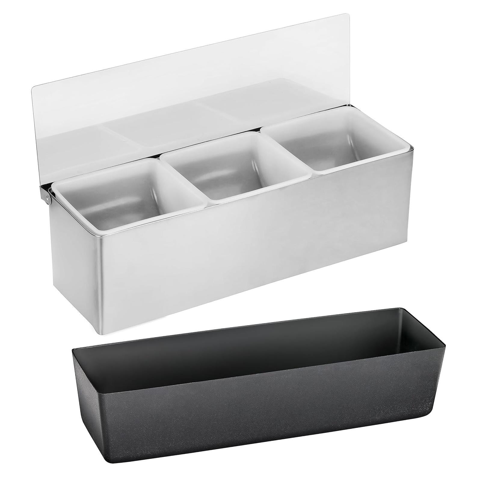 Dispensador de Condimentos Acero Inoxidable New Star 3 Compartimentos