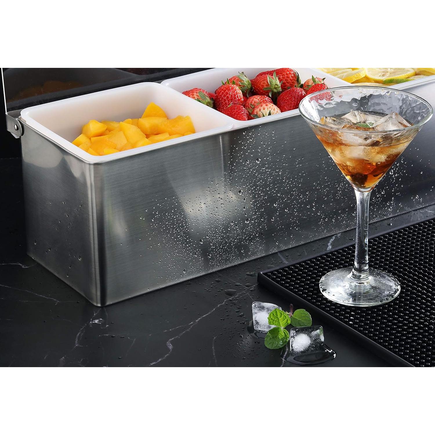 Dispensador de Condimentos Acero Inoxidable New Star 3 Compartimentos