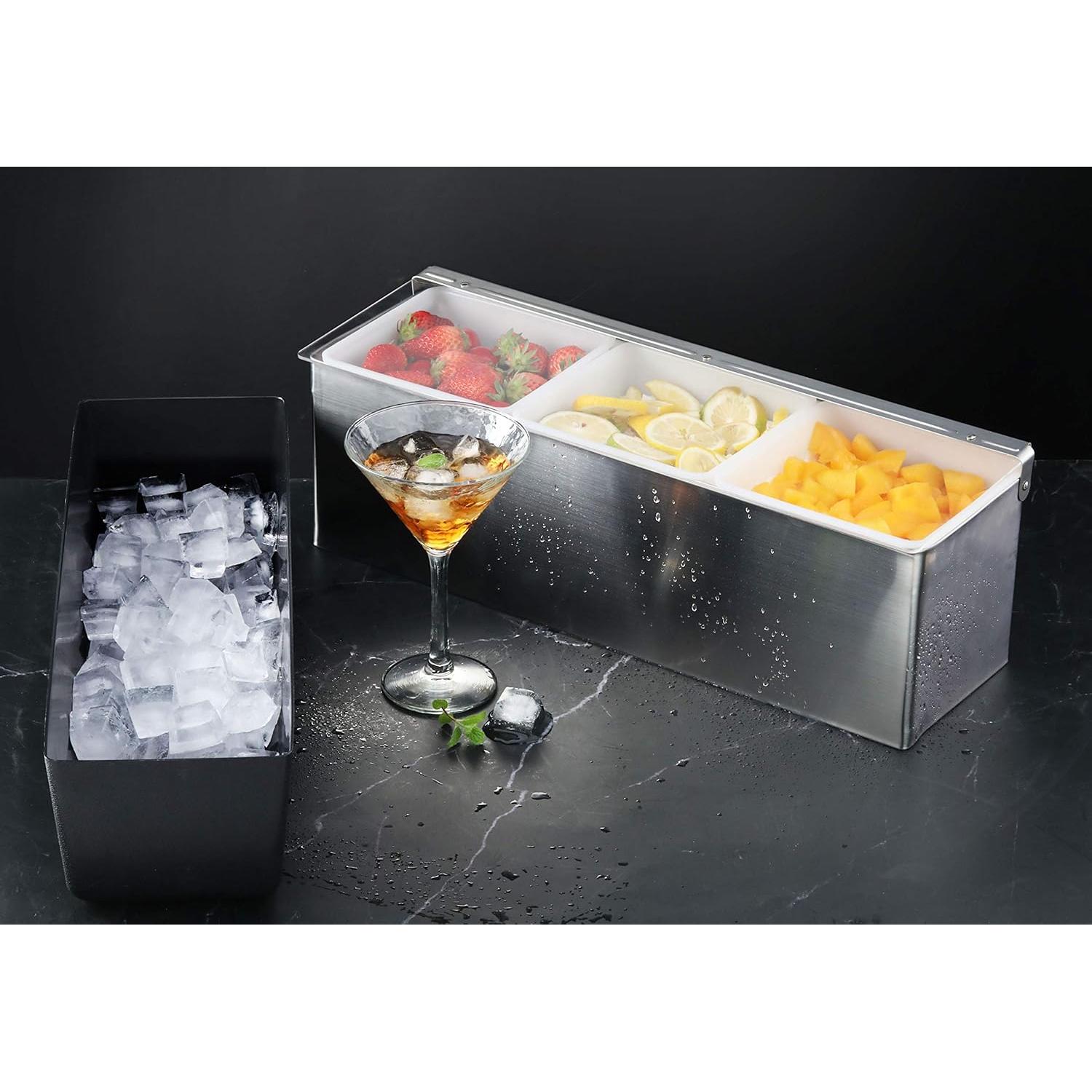 Dispensador de Condimentos Acero Inoxidable New Star 3 Compartimentos