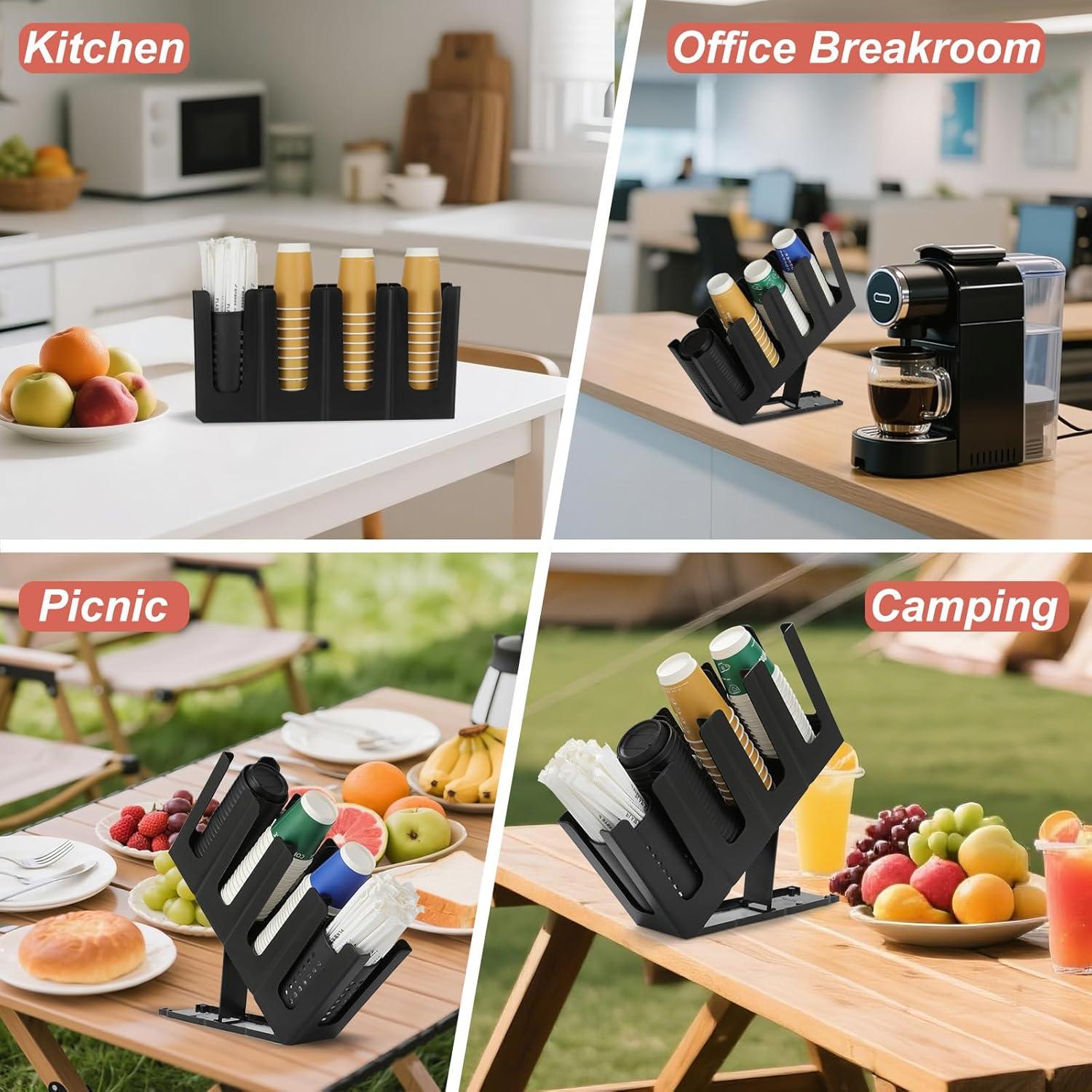 Soporte para Tazas de Papel YTROG 25319 Negro, 4 Compartimentos