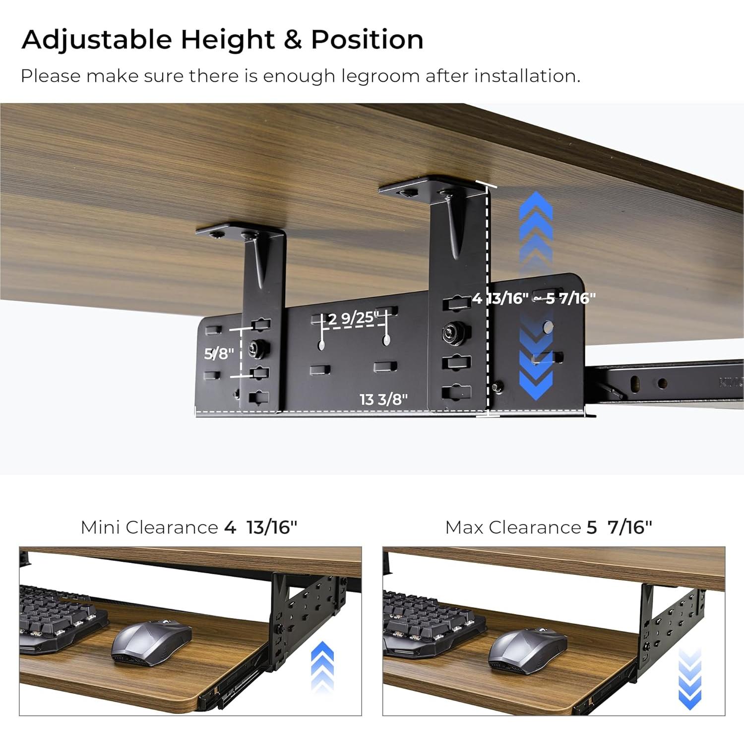 Bandeja de Teclado Ajustable EUREKA ERGONOMIC 71.12x27.94 cm