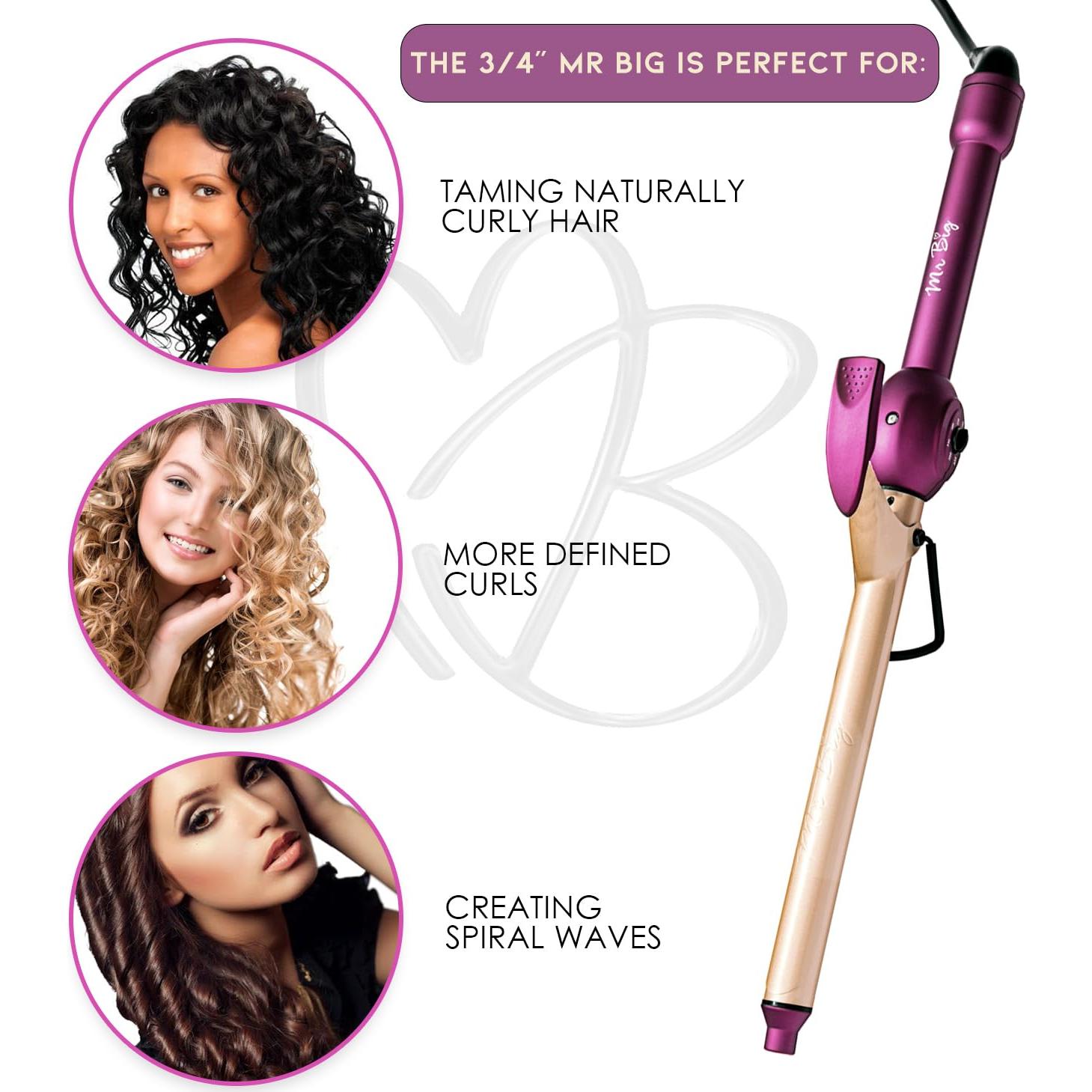 Rizador de Cabello Largo Mr Big XL Cerámico 24.13 cm 0.75"