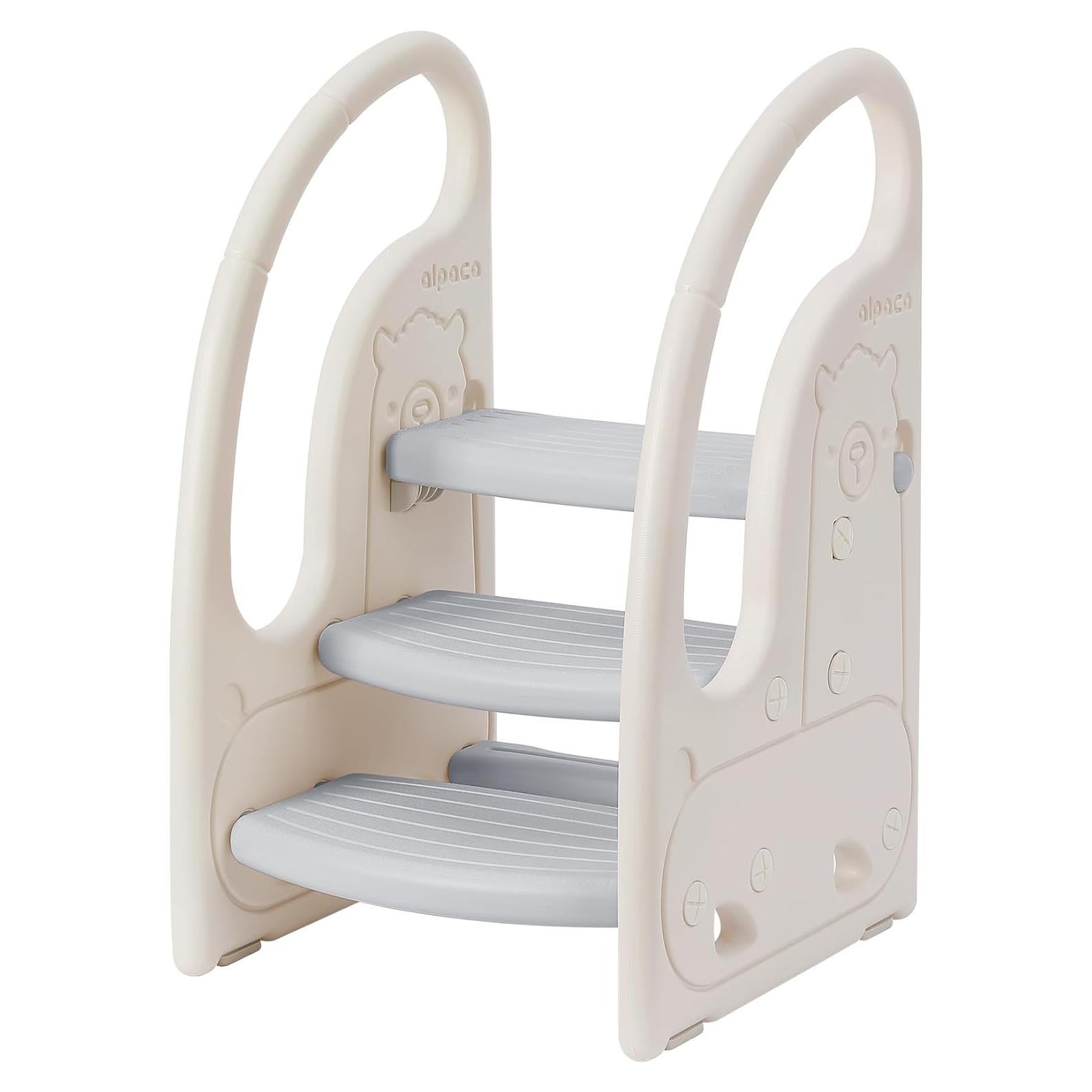 Escalera de 3 Pasos Onasti Kids Antideslizante Plegable Gris