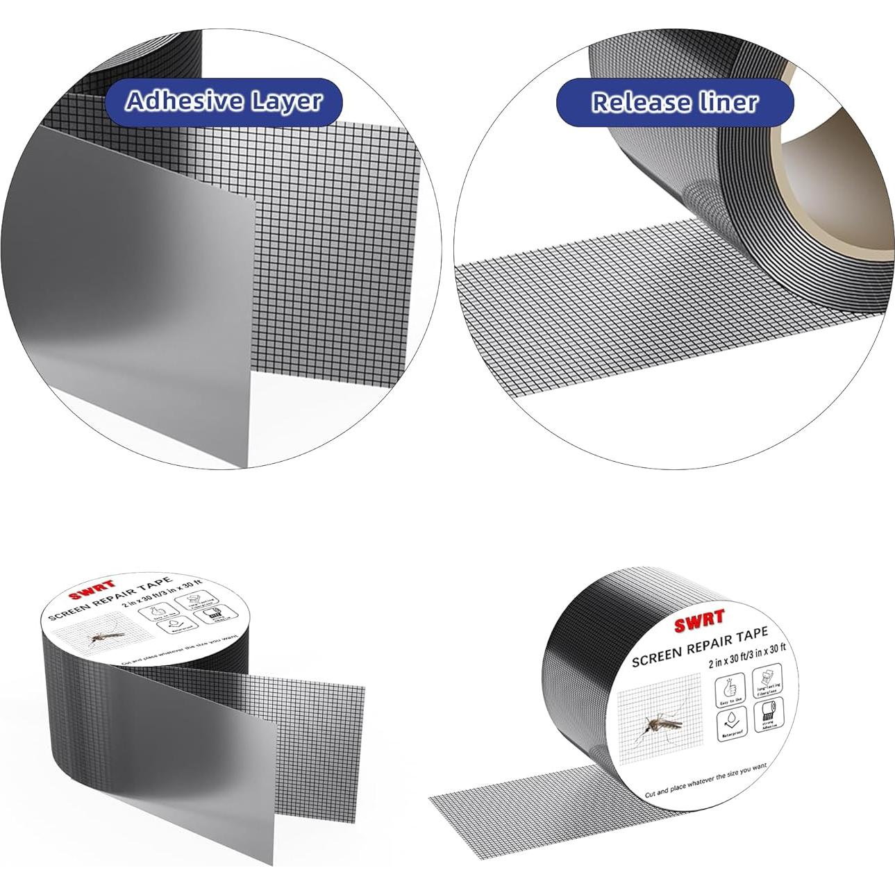 Cinta de Reparación de Pantallas SWRT 5 cm x 9.14 m Negra