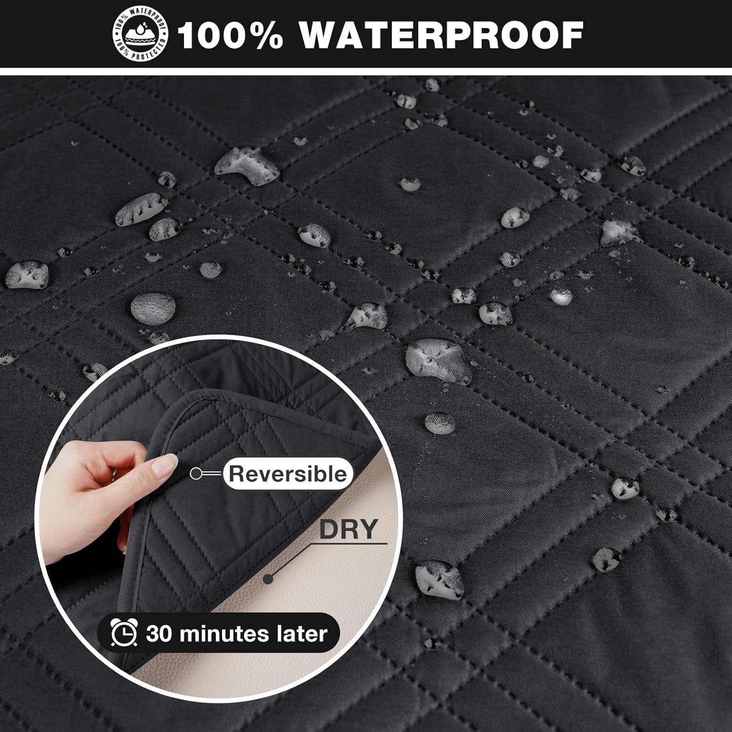 Funda de Sofá Seccional TAOCOCO Impermeable 3 Piezas Negro
