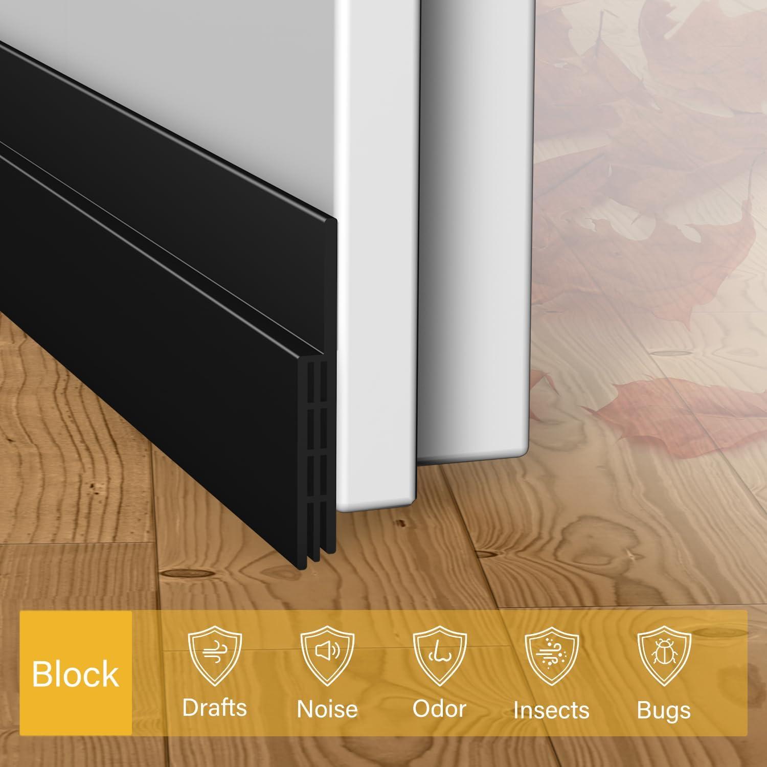 2 Tapones de Corrientes de Aire TONINT 99.8 cm Negro Silicona