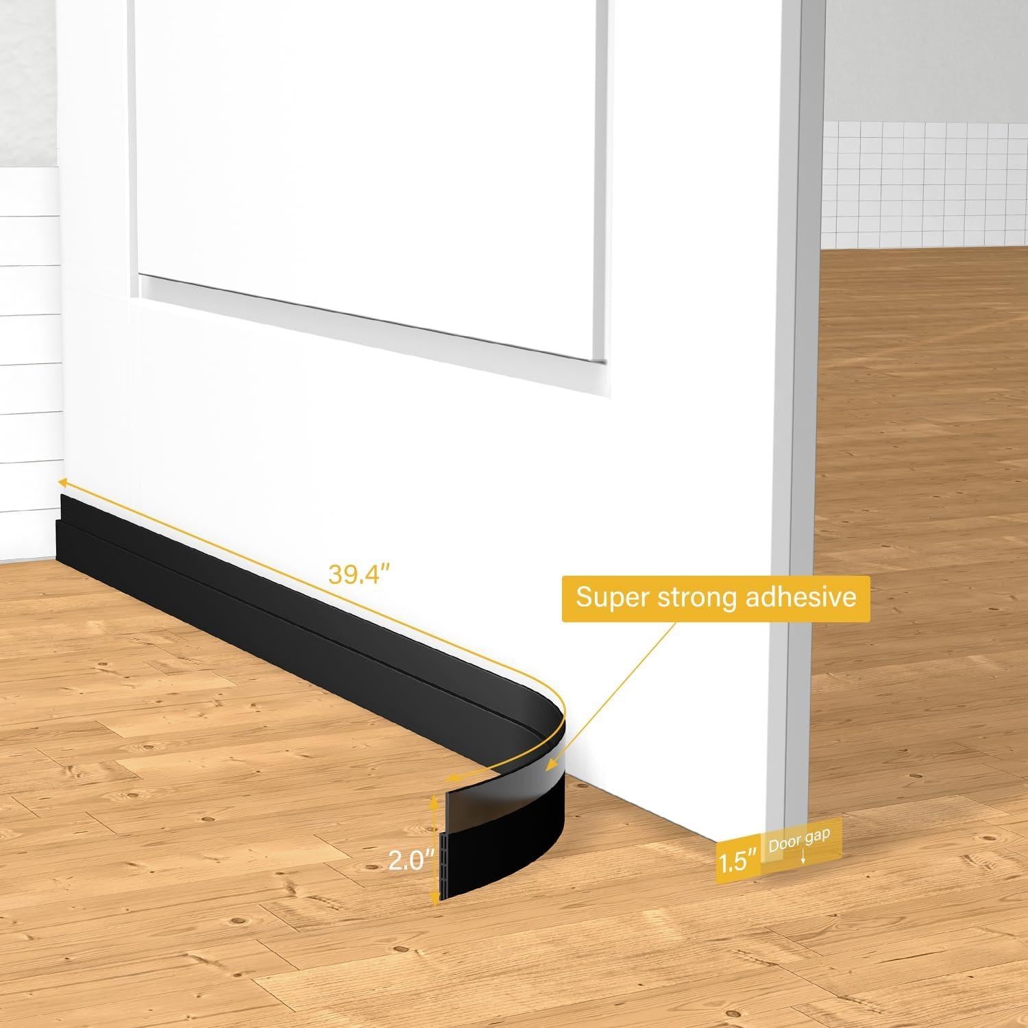 2 Tapones de Corrientes de Aire TONINT 99.8 cm Negro Silicona