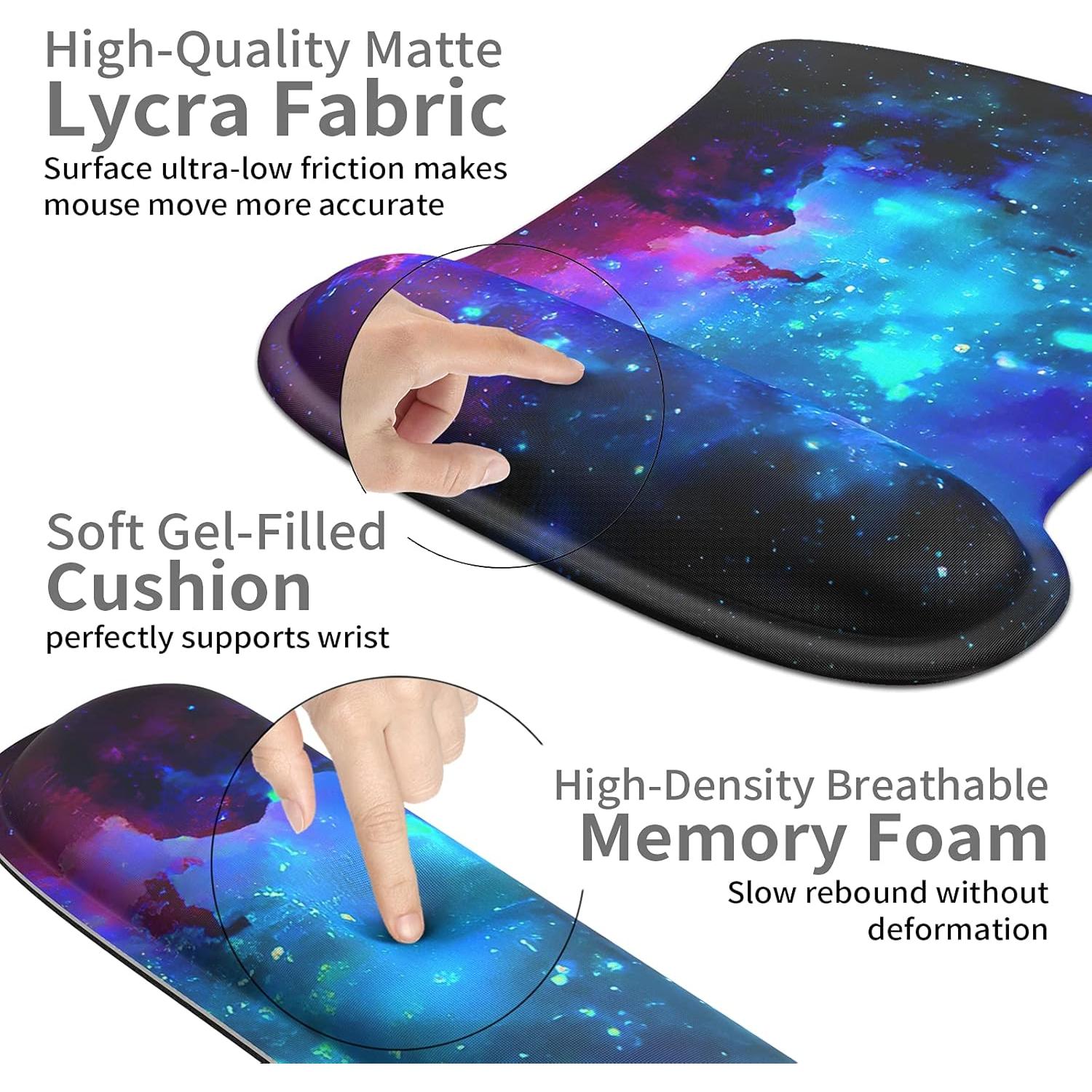 Soporte para Muñeca Ergonómico y Almohadilla de Ratón Gel Nebula Galaxy