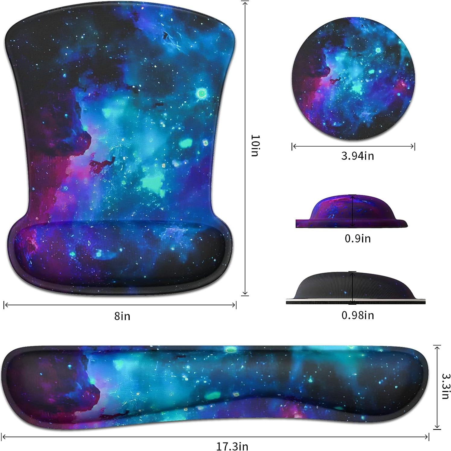 Soporte para Muñeca Ergonómico y Almohadilla de Ratón Gel Nebula Galaxy