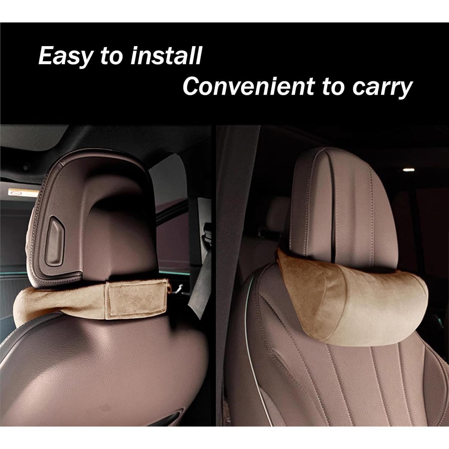 Almohada de Cuello POKSRI Beige para Automóvil 30x15cm