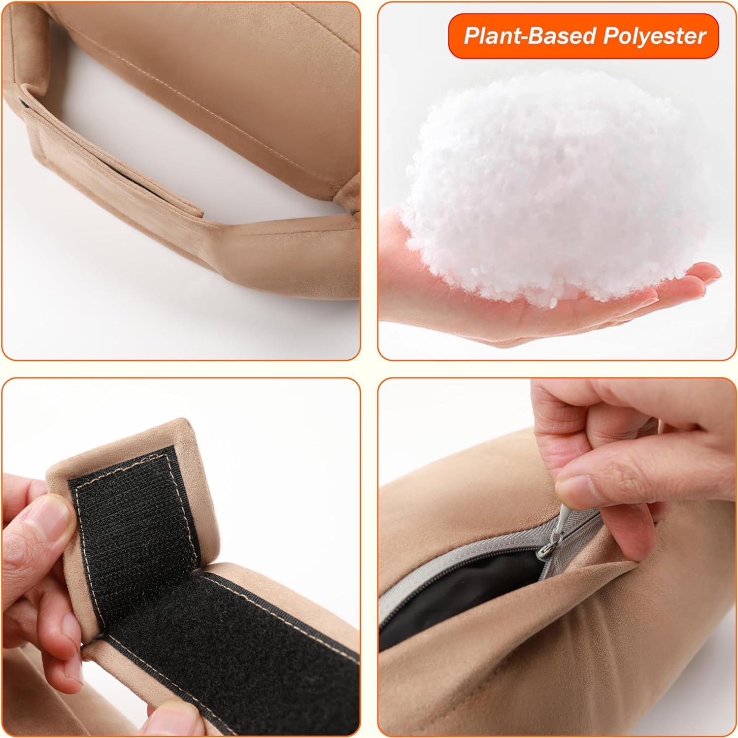 Almohada de Cuello POKSRI Beige para Automóvil 30x15cm