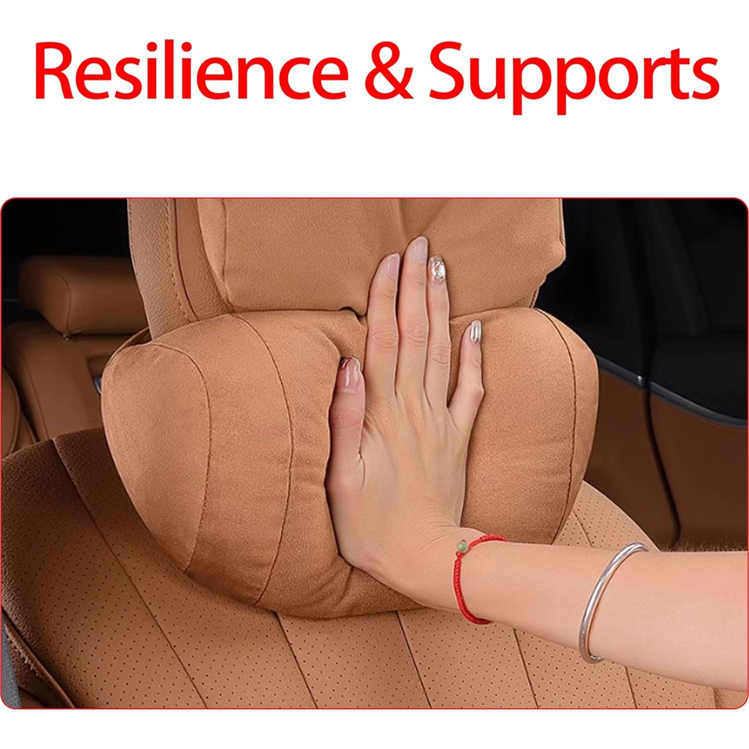 Almohada de Cuello POKSRI Beige para Automóvil 30x15cm