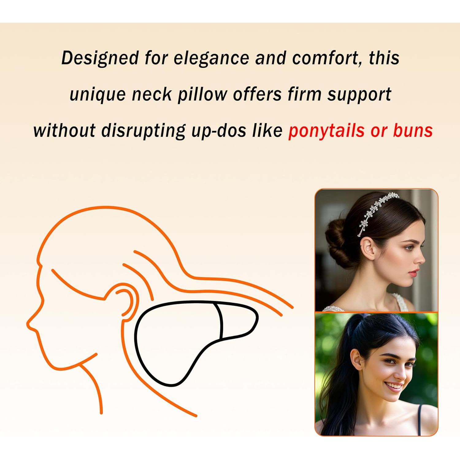 Almohada de Cuello POKSRI Beige para Automóvil 30x15cm