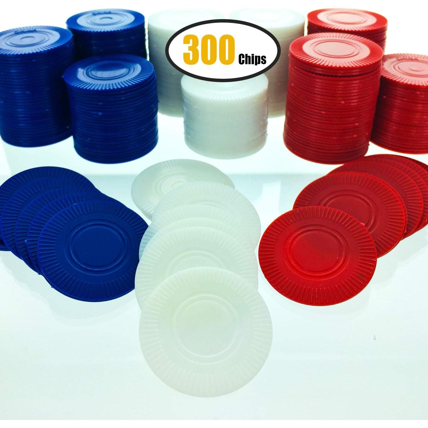 GiftExpress Lote 300 Fichas Póker Plástico 3,81 cm Colores