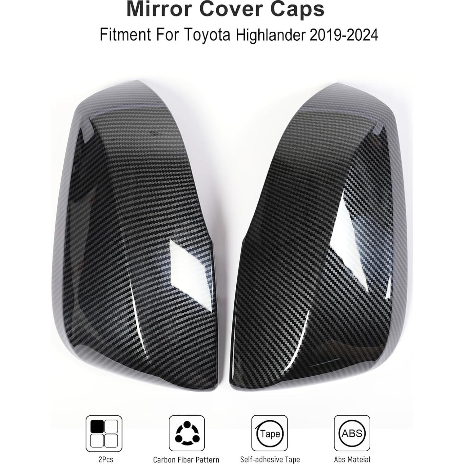 Cubierta de Espejo Retrovisor YAKANEY para Toyota Highlander 2020-2025