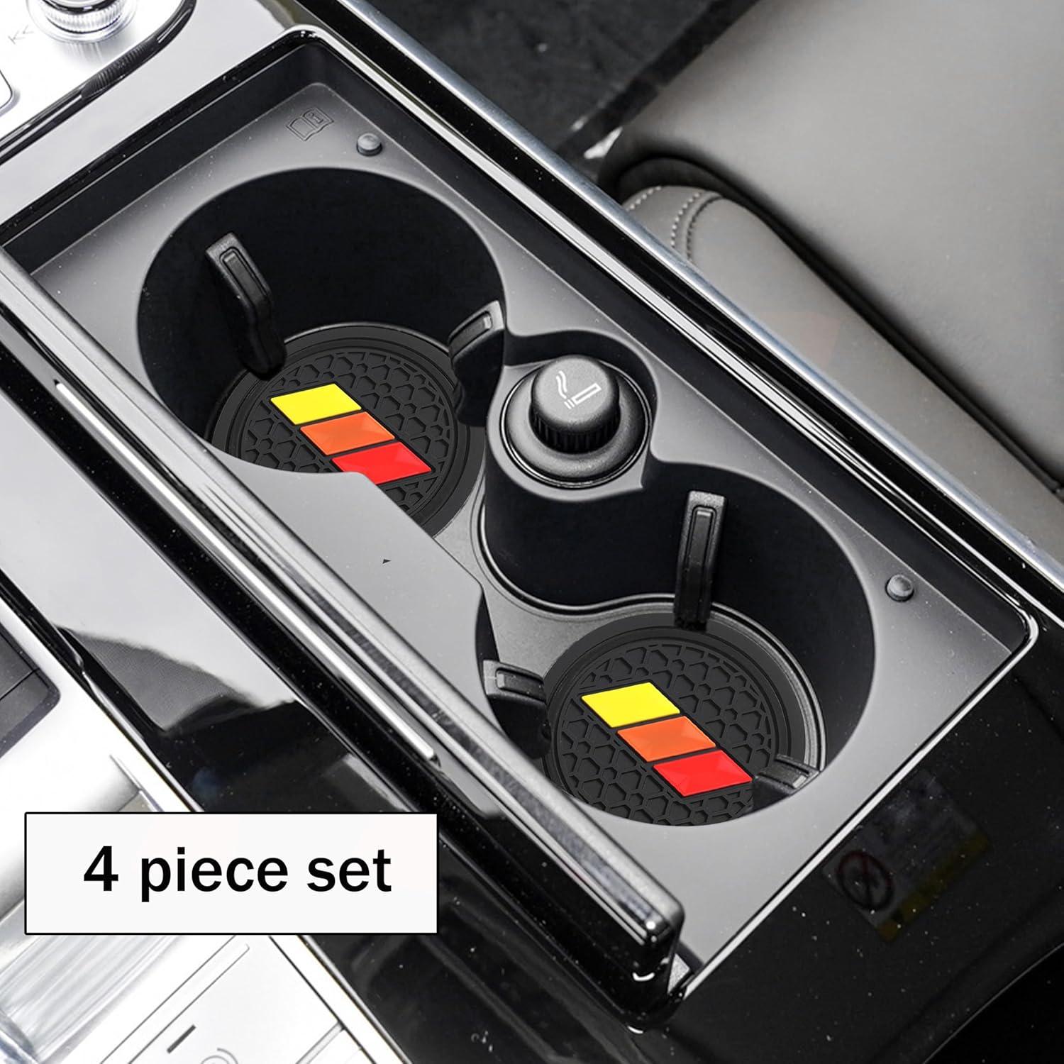 YOSRTER 4 Piezas Inserciones para Portavasos Toyota Negro