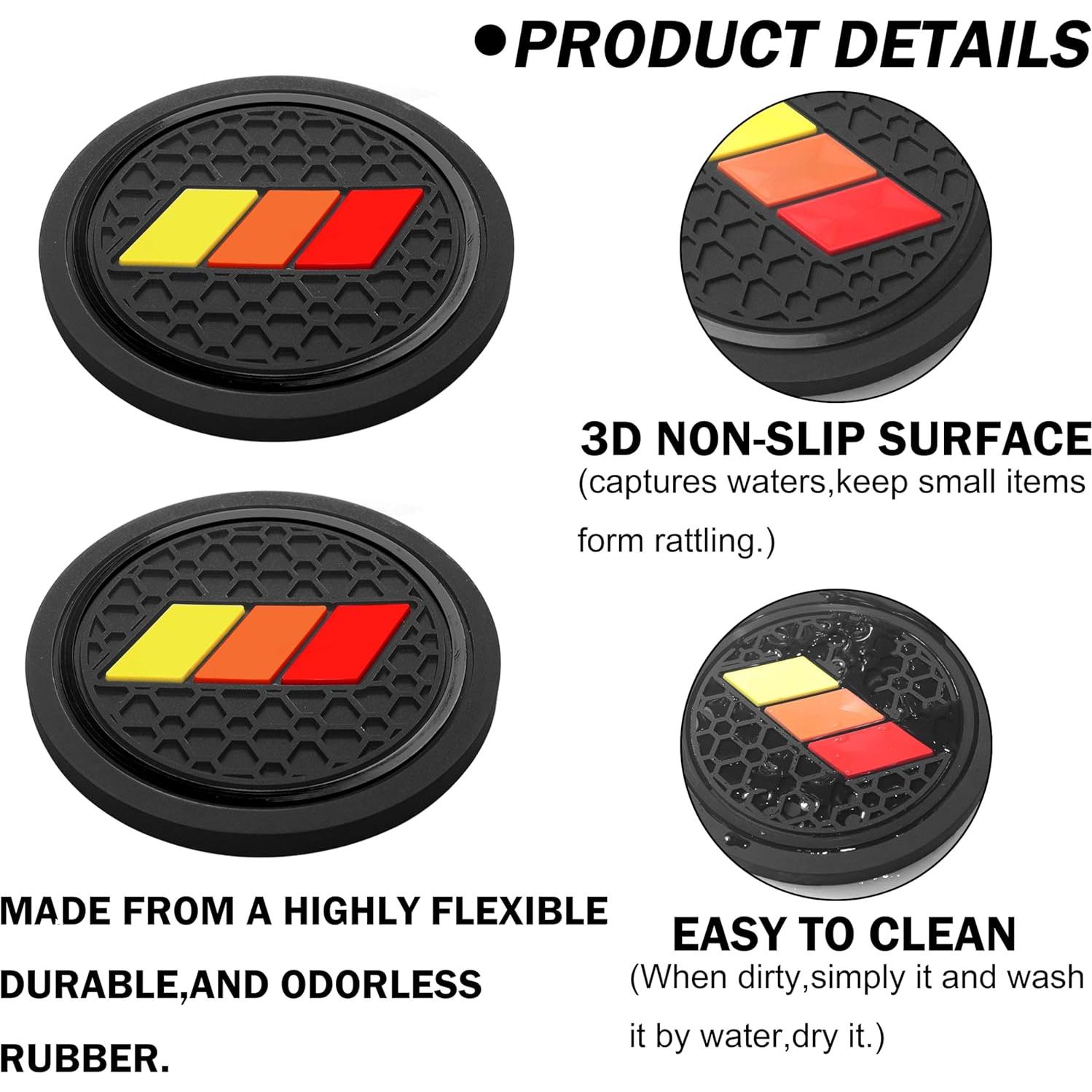 YOSRTER 4 Piezas Inserciones para Portavasos Toyota Negro