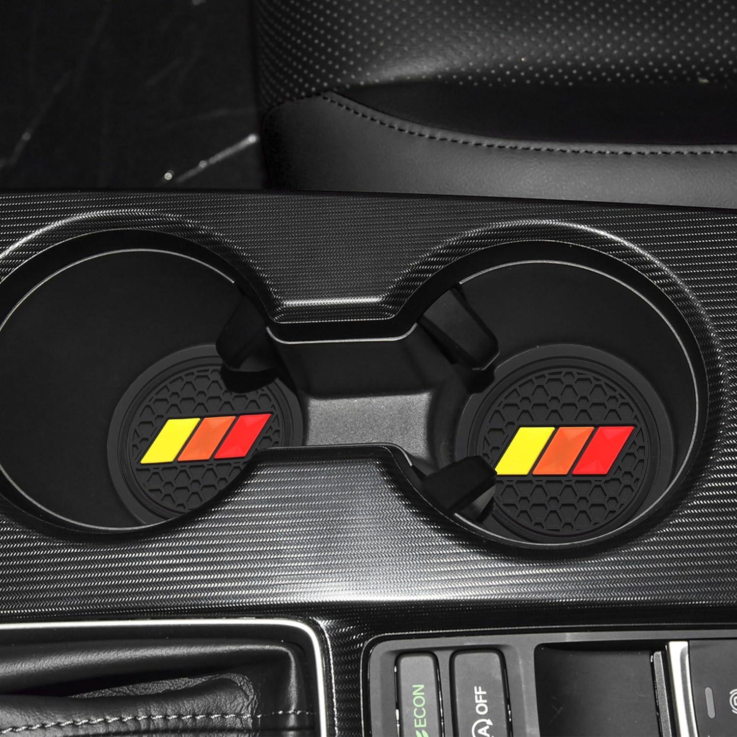 YOSRTER 4 Piezas Inserciones para Portavasos Toyota Negro