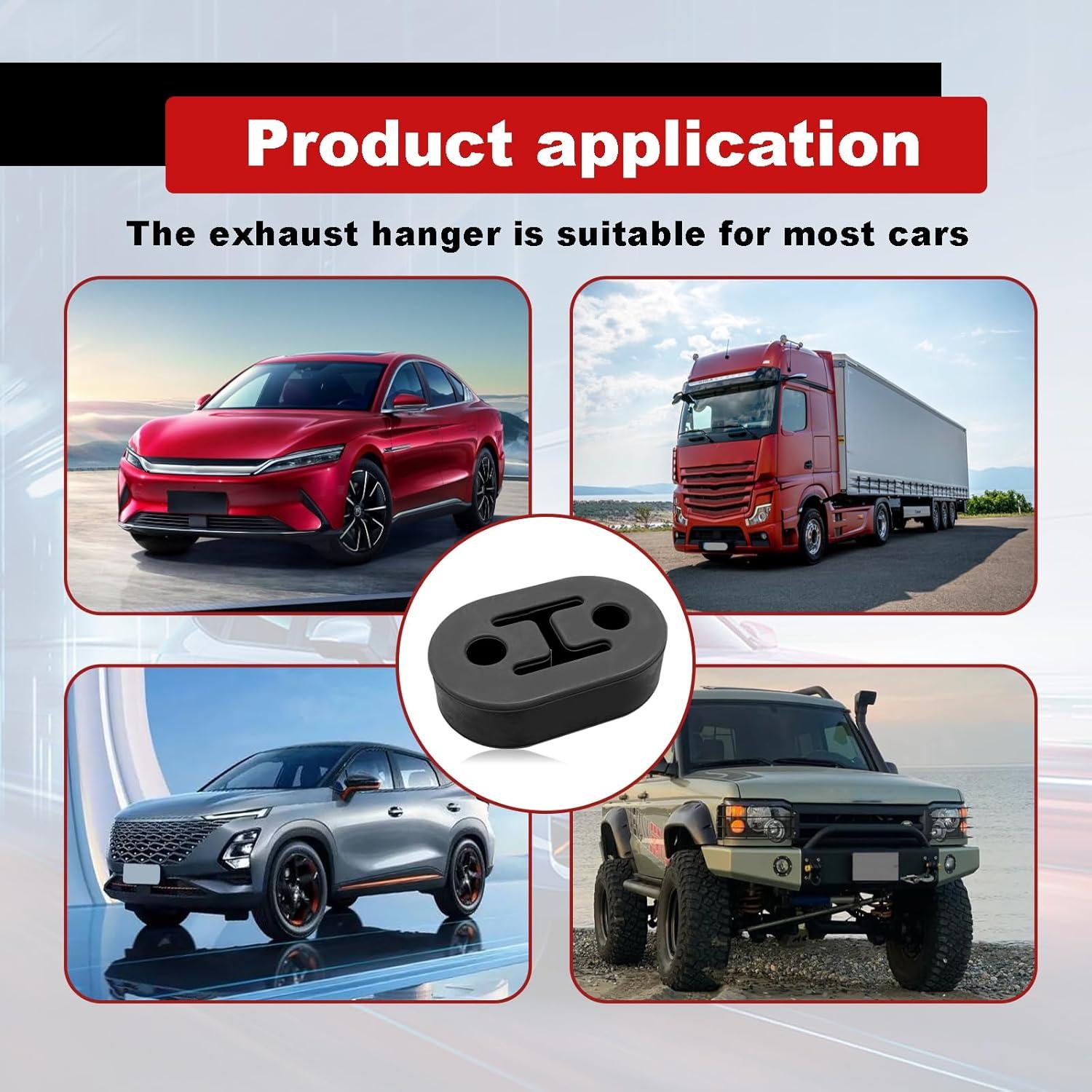 Soporte de Escape de Goma Dunviku 2 Agujeros 74x47x20mm Negro