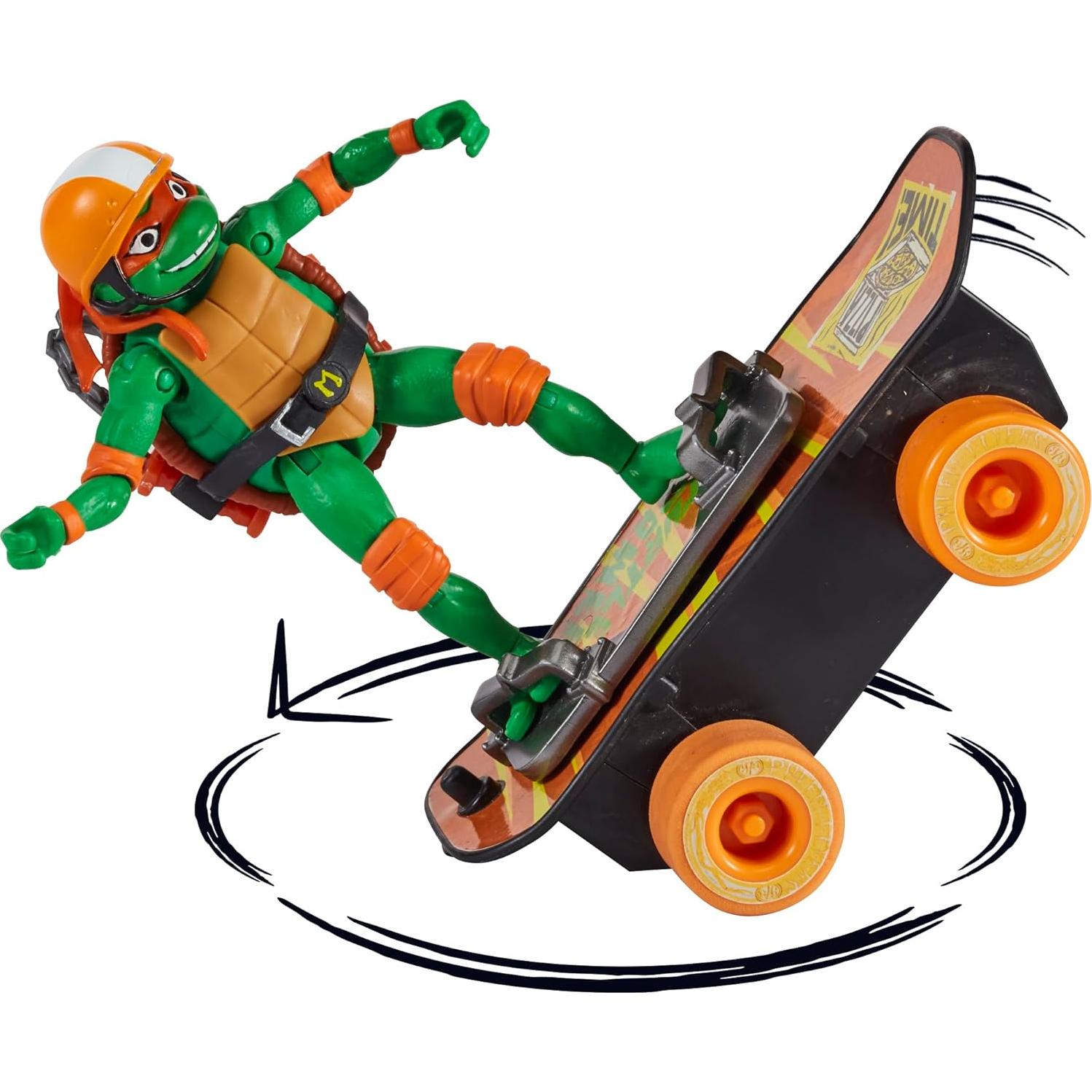 Tortugas Ninja Michelangelo Patineta Motorizada con Rampa