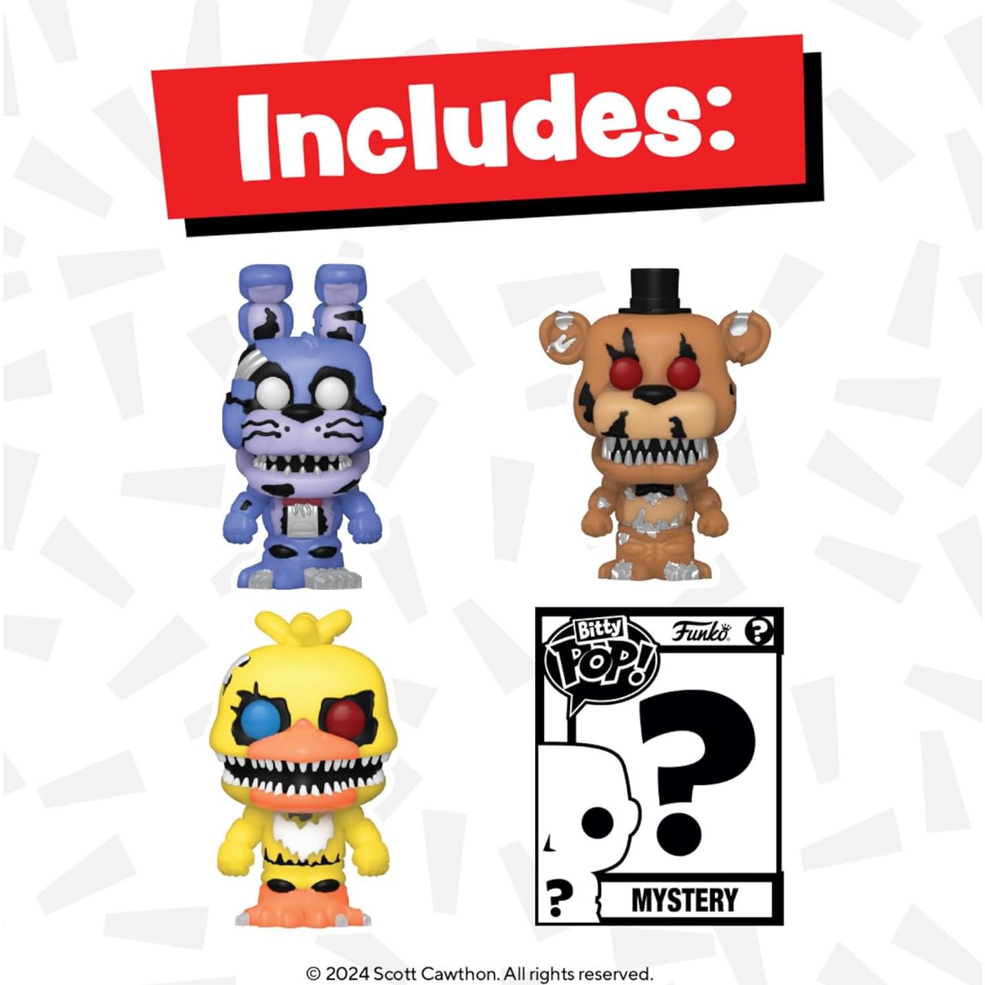 Bitty POP! Five Nights at Freddy's (FNAF)- Nightmare Bonnie and A Surprise Mystery Mini Figure - 0.9 Inch (2.2 Cm) Collectable - Gift Idea
