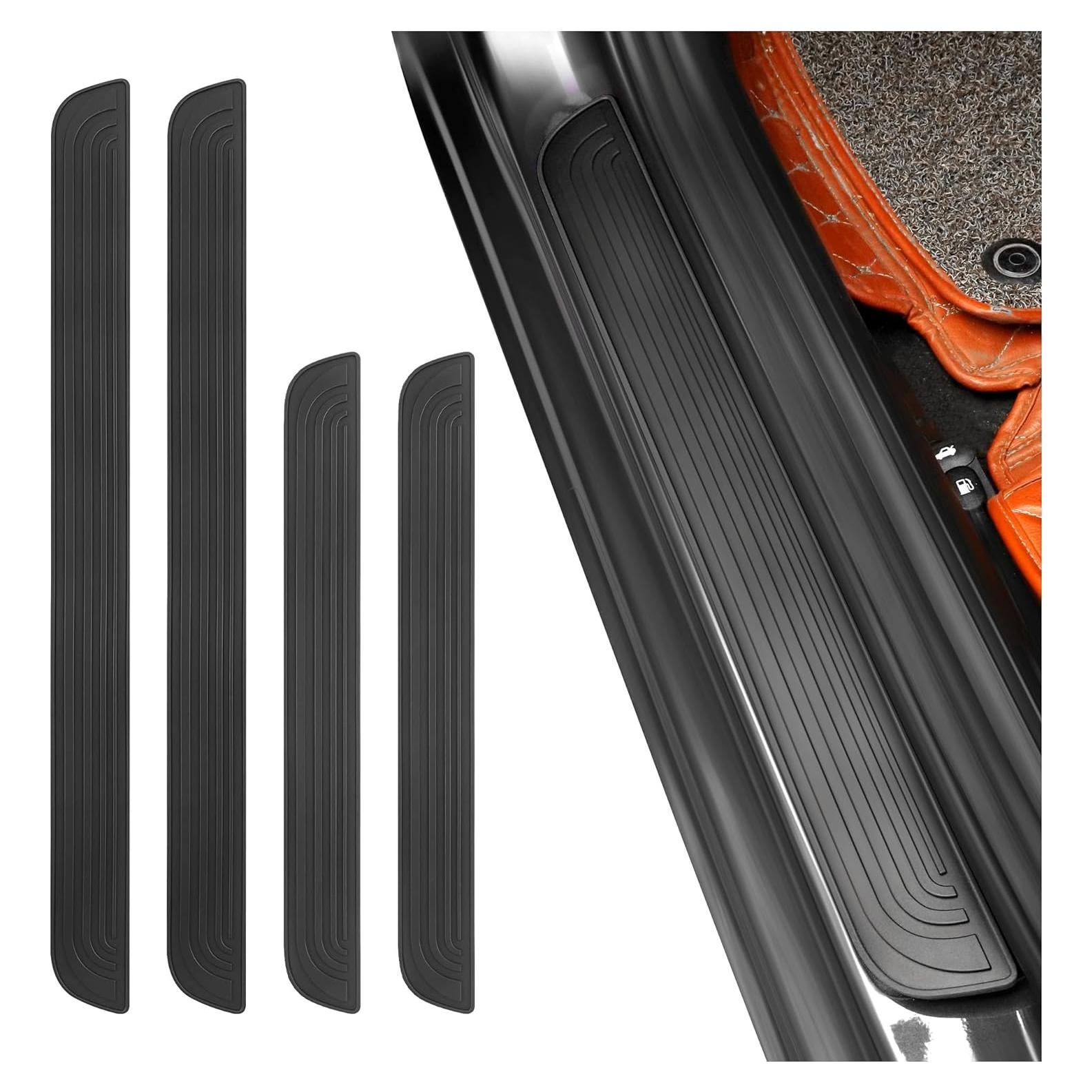 Protector de umbral de puerta KIFIDAN 4PCS Negro 3.99 cm