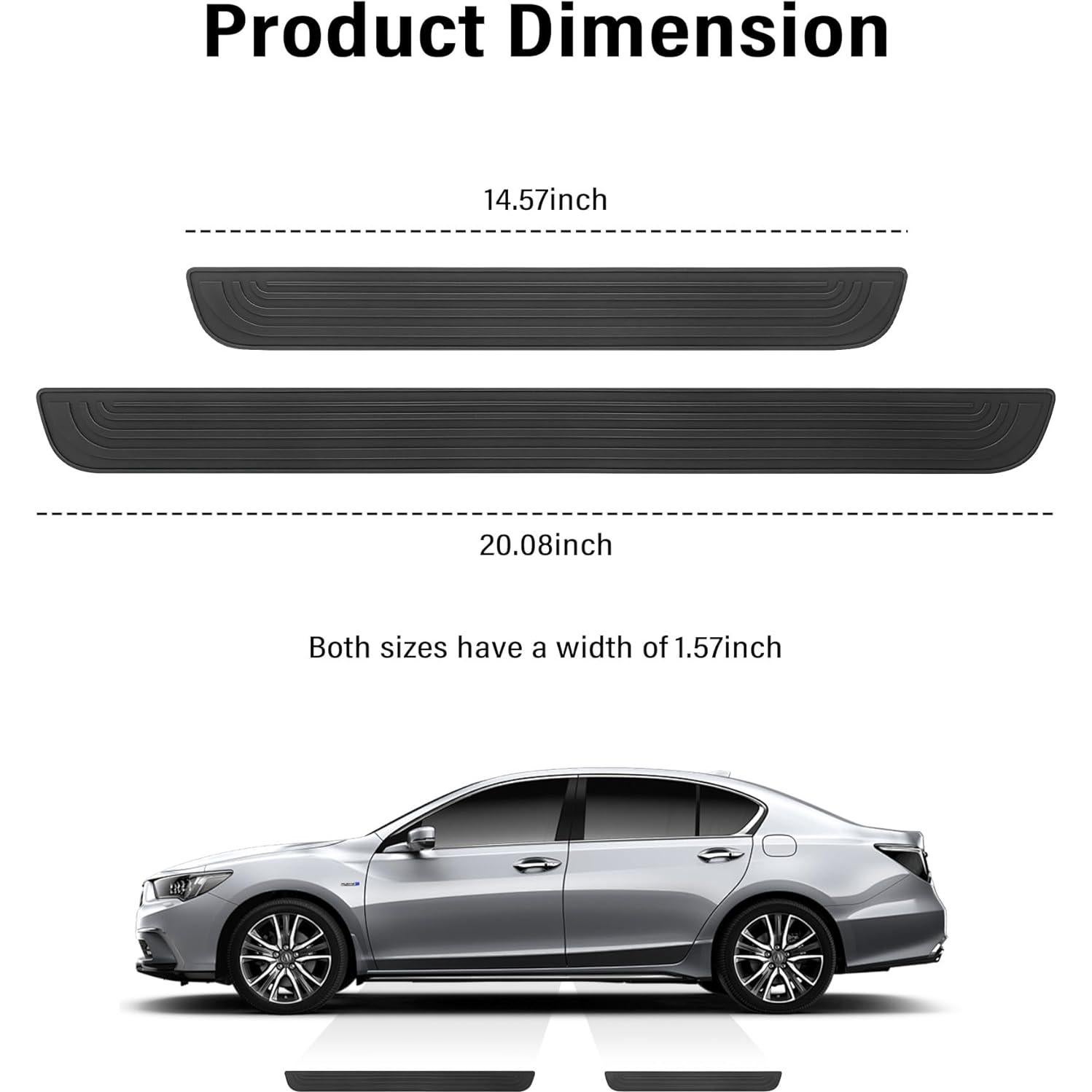 Protector de umbral de puerta KIFIDAN 4PCS Negro 3.99 cm