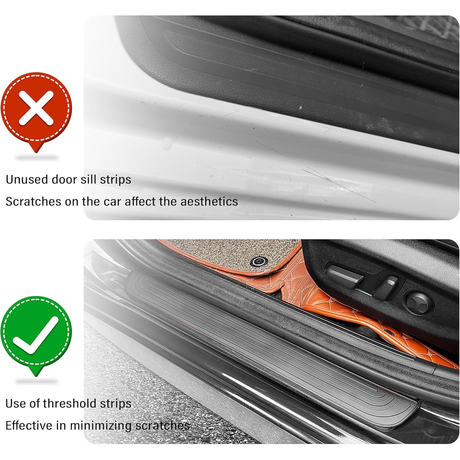 Protector de umbral de puerta KIFIDAN 4PCS Negro 3.99 cm