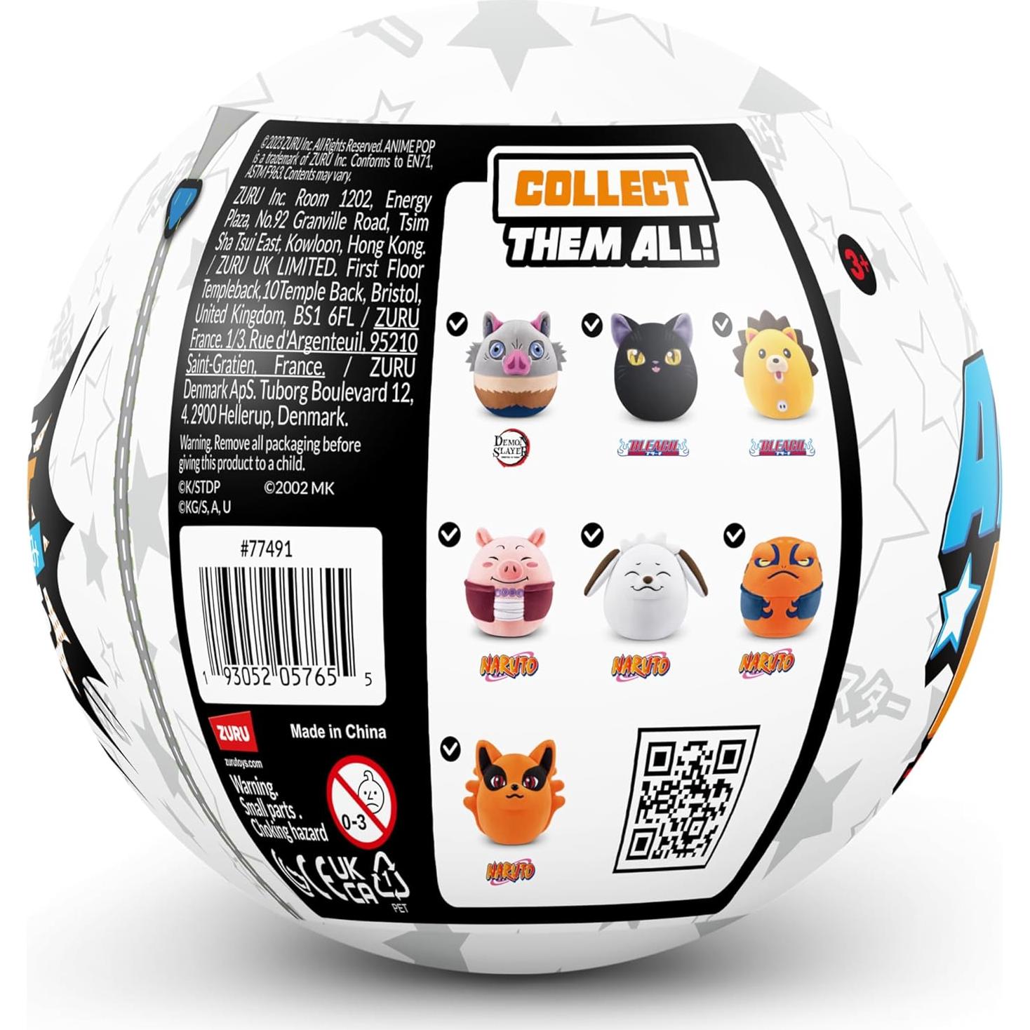 Peluche Sorpresa Anime Pop ZURU 11.5 cm Naruto Demon Slayer