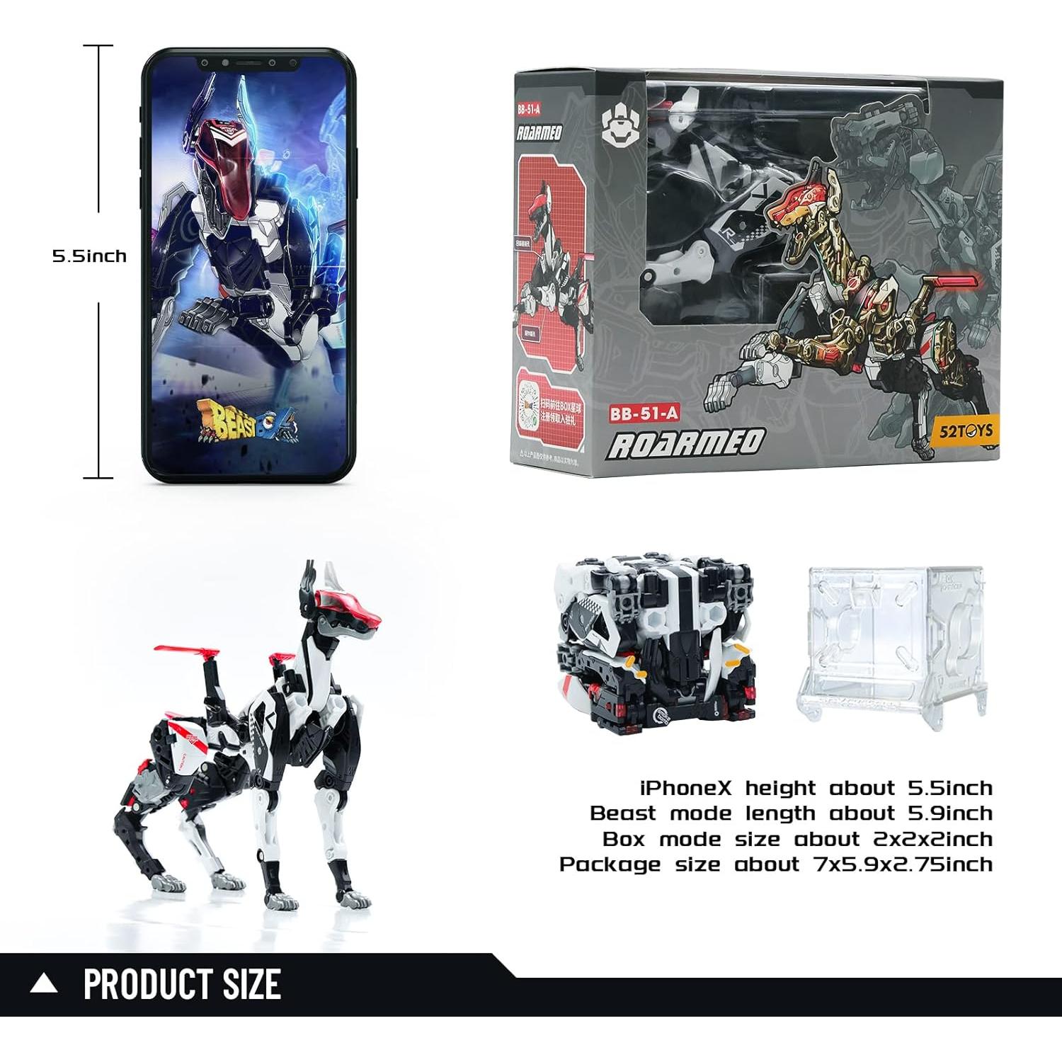 Figuras de Acción 52TOYS ROARMEO Mecha Perro y Cubo 15cm