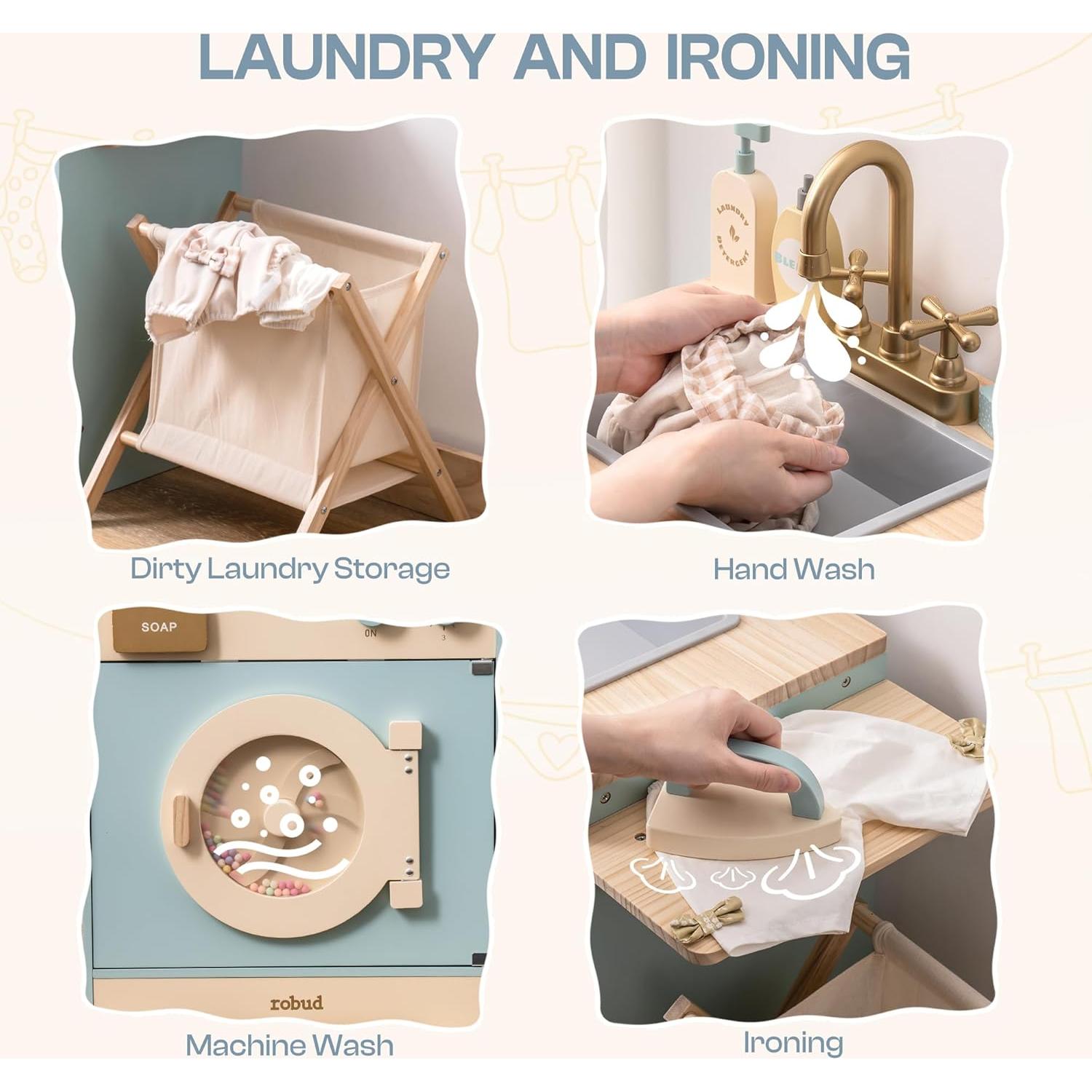 Set de Juego de Cocina Lavadora de Juguete ROBOTIME 7.51 kg