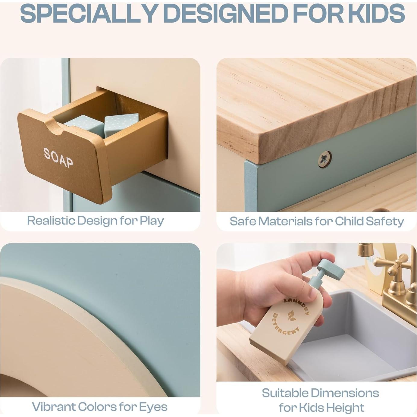 Set de Juego de Cocina Lavadora de Juguete ROBOTIME 7.51 kg