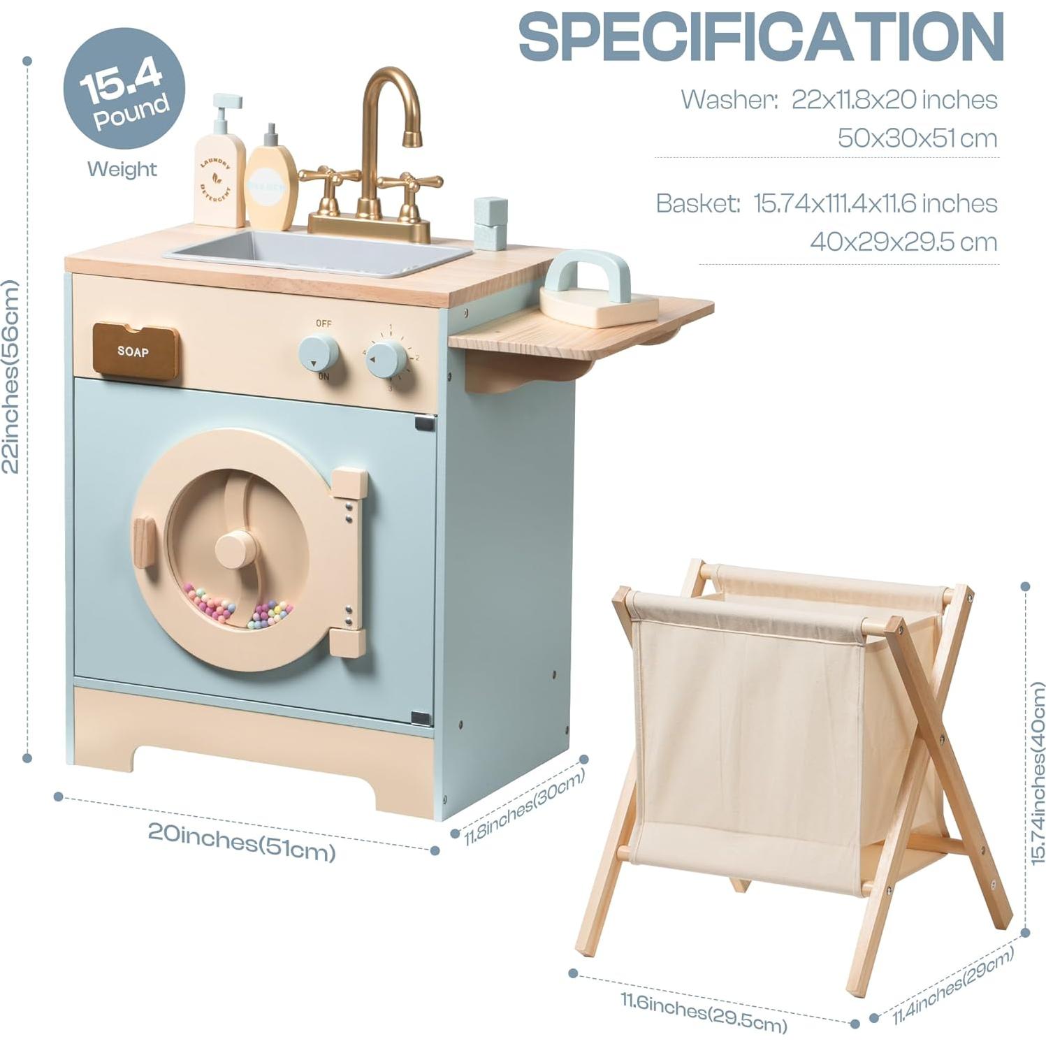 Set de Juego de Cocina Lavadora de Juguete ROBOTIME 7.51 kg