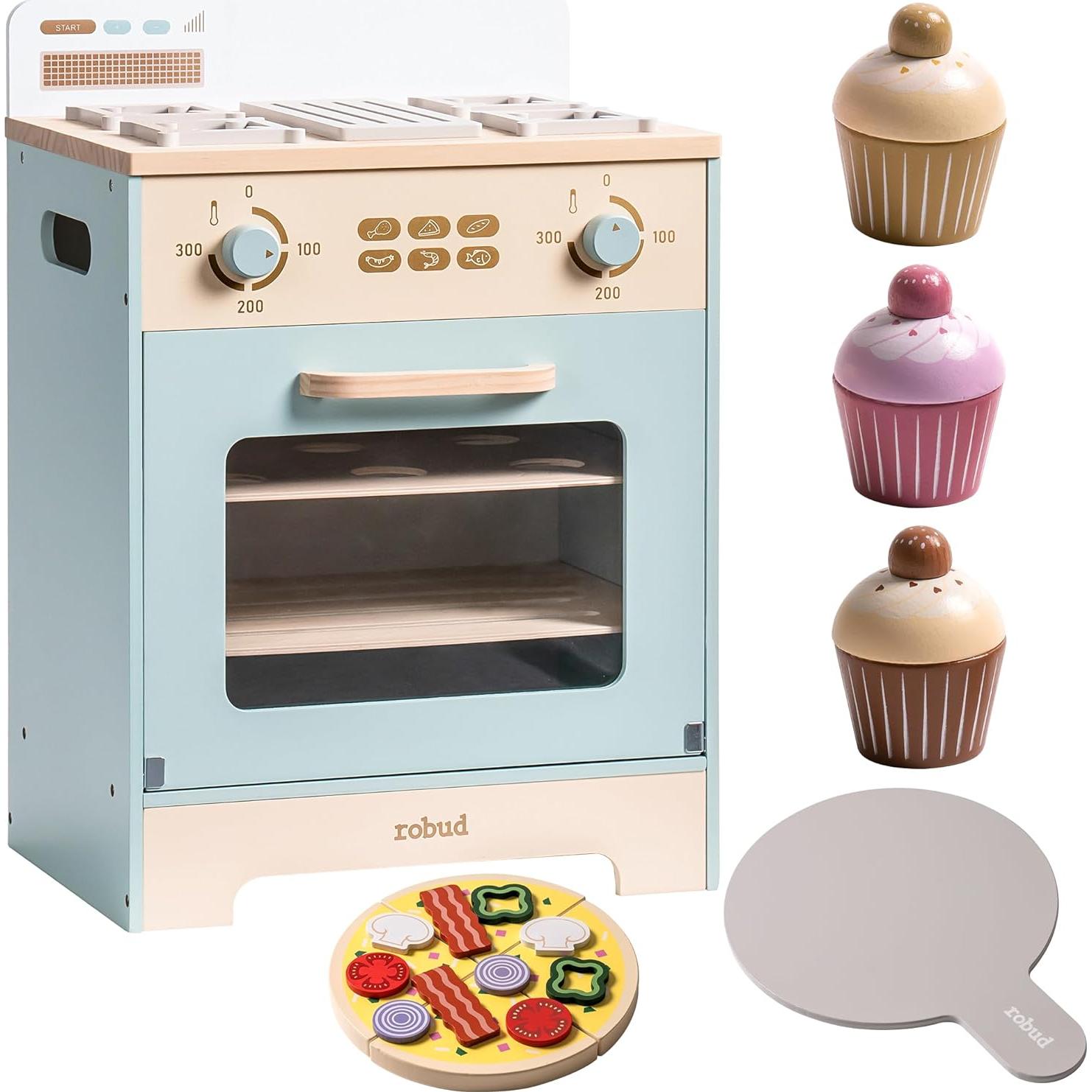 Set de Cocina de Madera ROBOTIME WCF28 con Horno y Accesorios