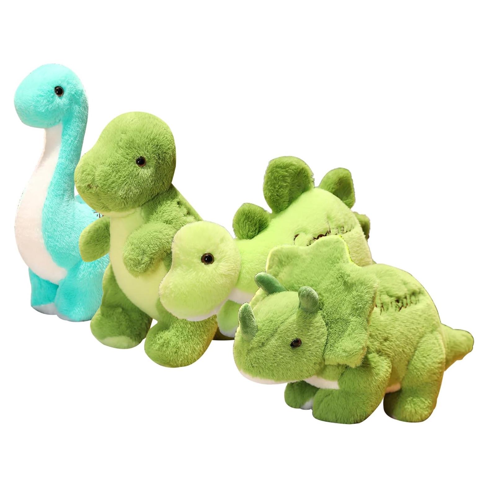 Set 4 Juguetes de Peluche Dinosaurio BUALR Suaves