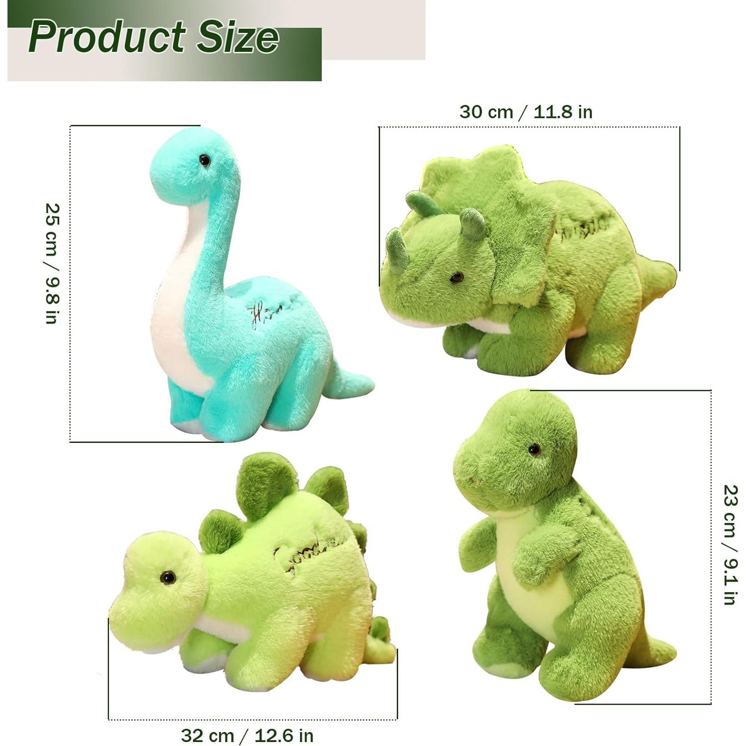 Set 4 Juguetes de Peluche Dinosaurio BUALR Suaves