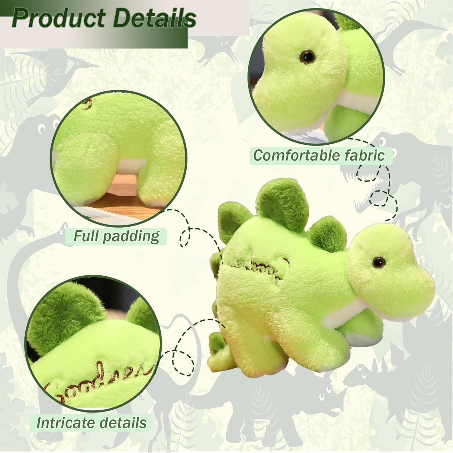 Set 4 Juguetes de Peluche Dinosaurio BUALR Suaves