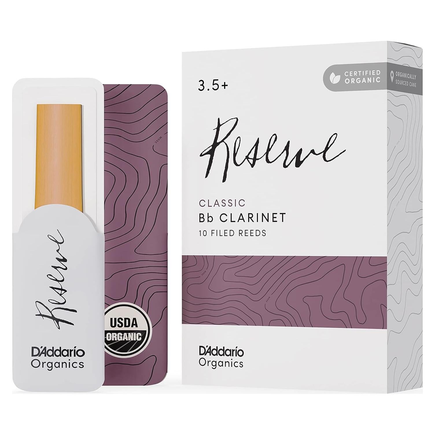 Reed Orgánico Clásico Bb D'Addario Fuerza 3.0 Paquete 10