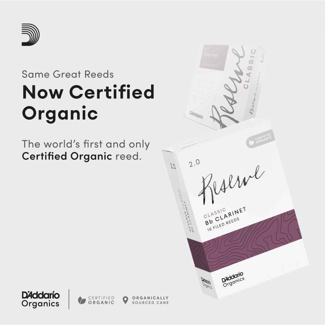 Reed Orgánico Clásico Bb D'Addario Fuerza 3.0 Paquete 10