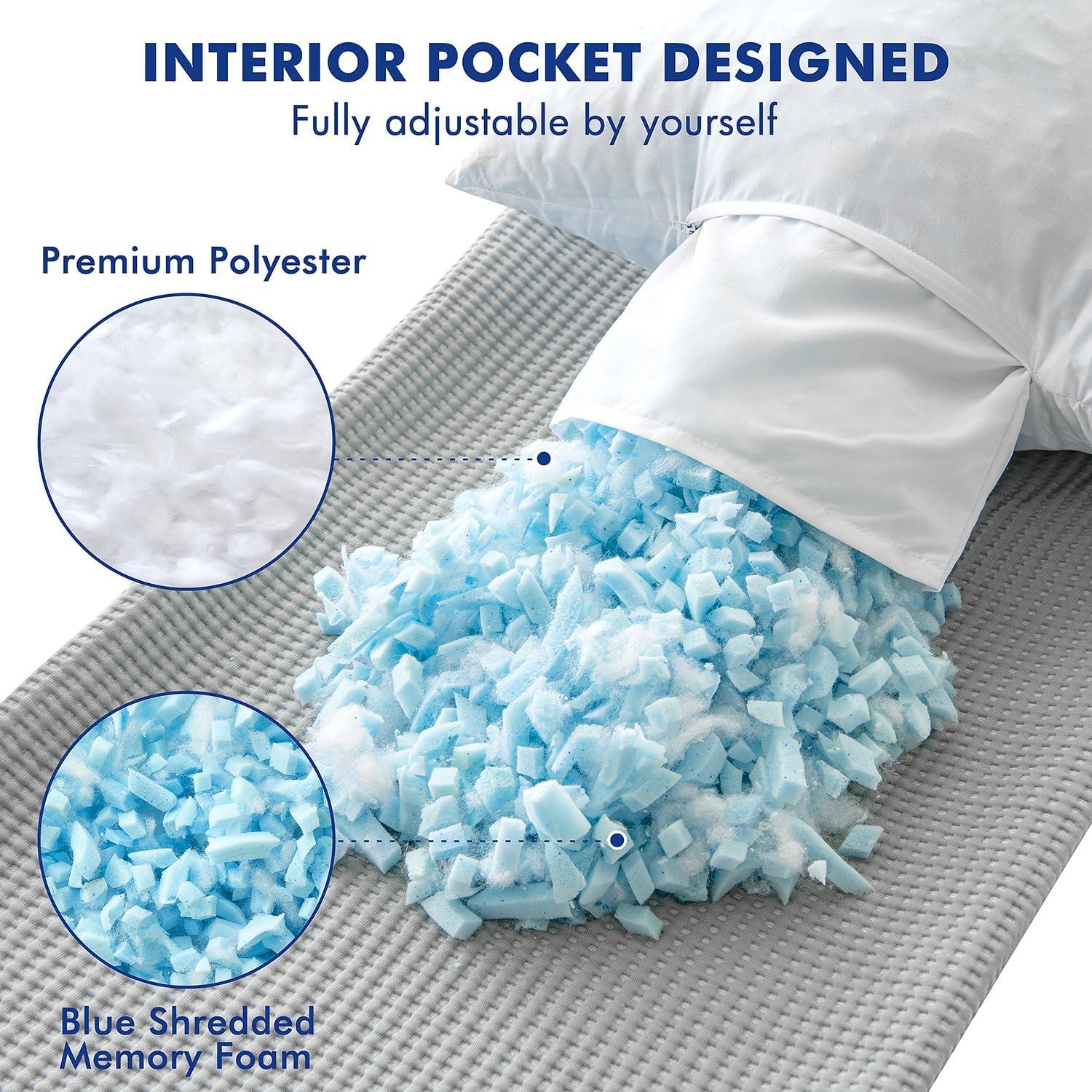 Almohada Corporal MIULEE 20x60 cm Espuma Viscoelástica Azul